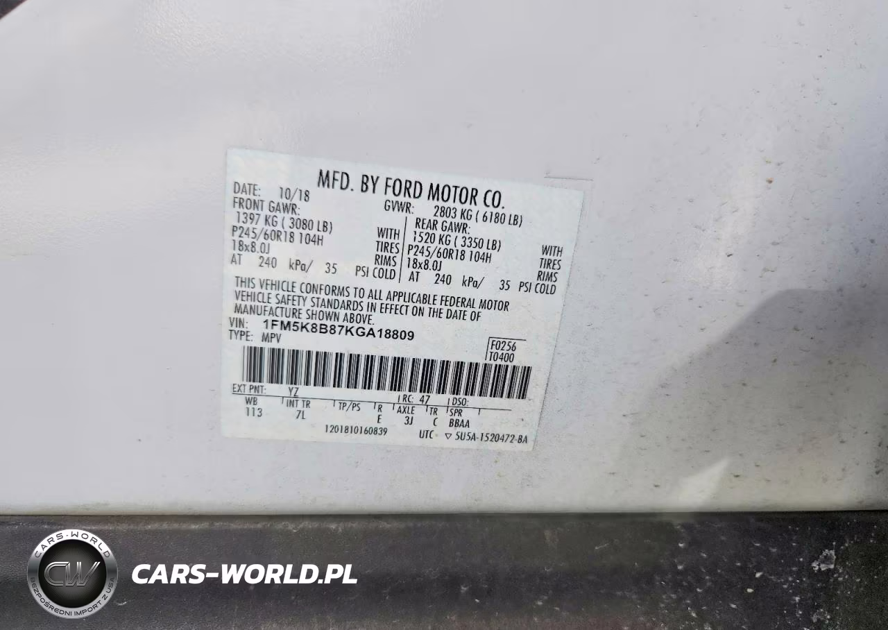 2019 Ford Explorer VIN:1FM5K8B87KGA18809 - 12