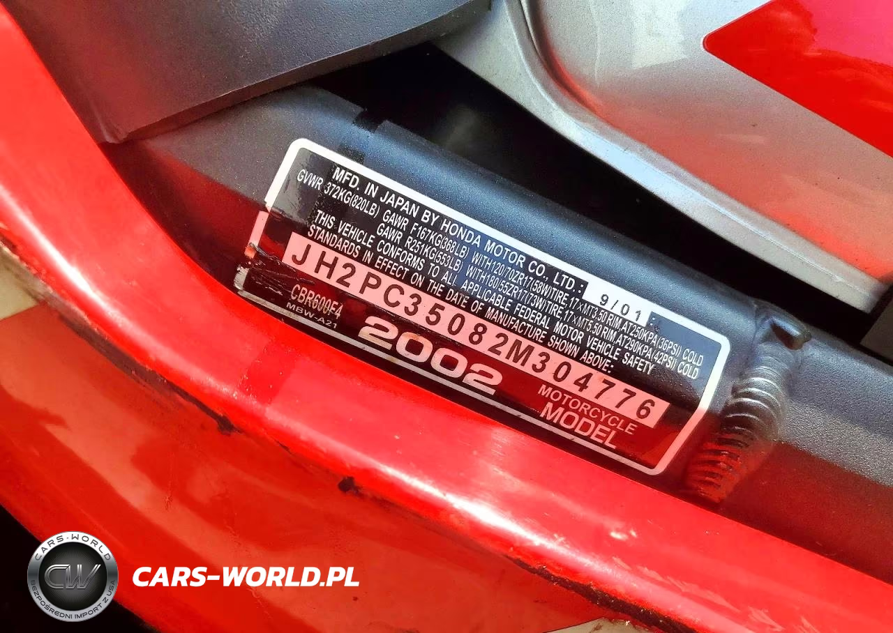 2002 Honda Cbr600 F4 VIN:JH2PC35082M304776 - 8
