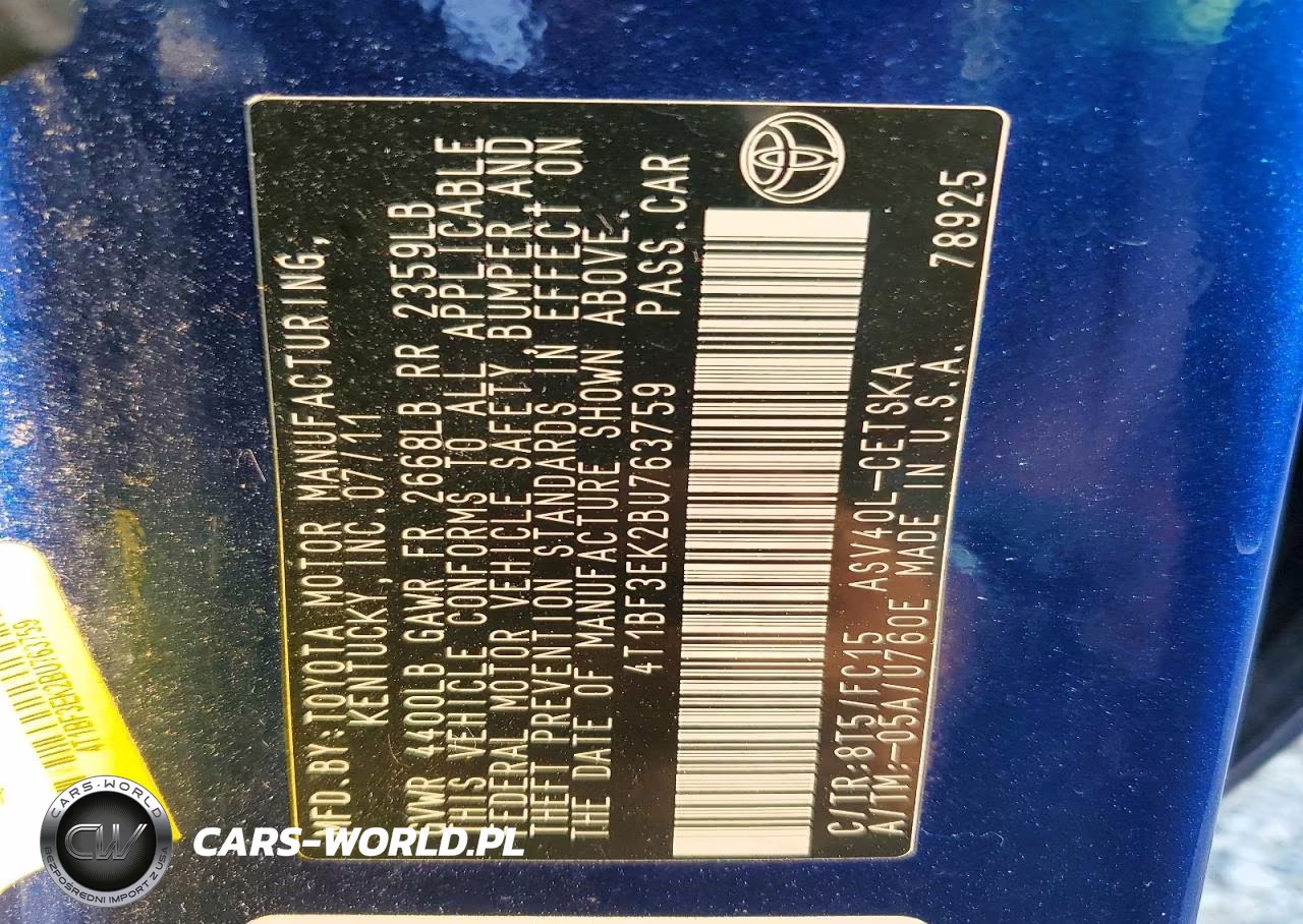 2011 Toyota Camry Se VIN:4T1BF3EK2BU763759 - 12