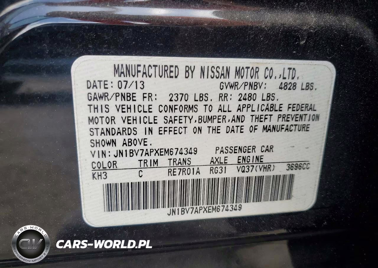 2014 Infiniti Q50 Premium VIN:JN1BV7APXEM674349 - 12
