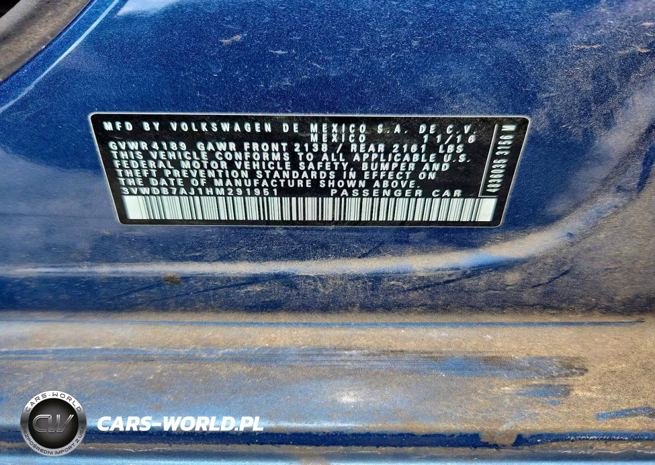 2017 Volkswagen Jetta Se VIN:3VWDB7AJ1HM291951 - 12