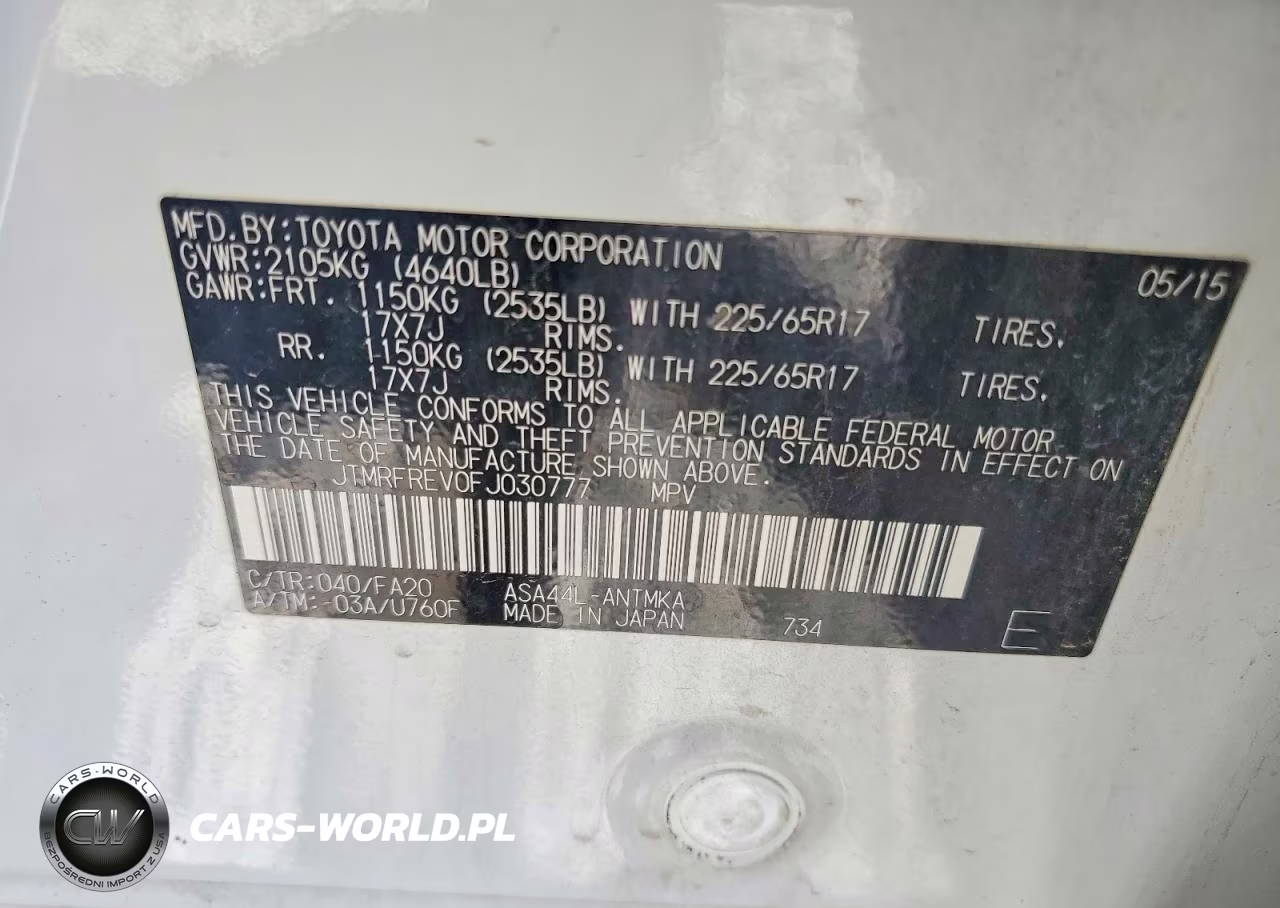 2015 Toyota Rav4 Xle VIN:JTMRFREV0FJ030777 - 12