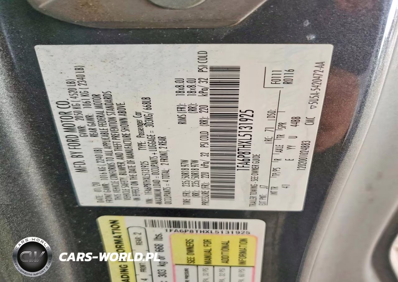 2020 Ford Mustang VIN:1FA6P8THXL5131925 - 13