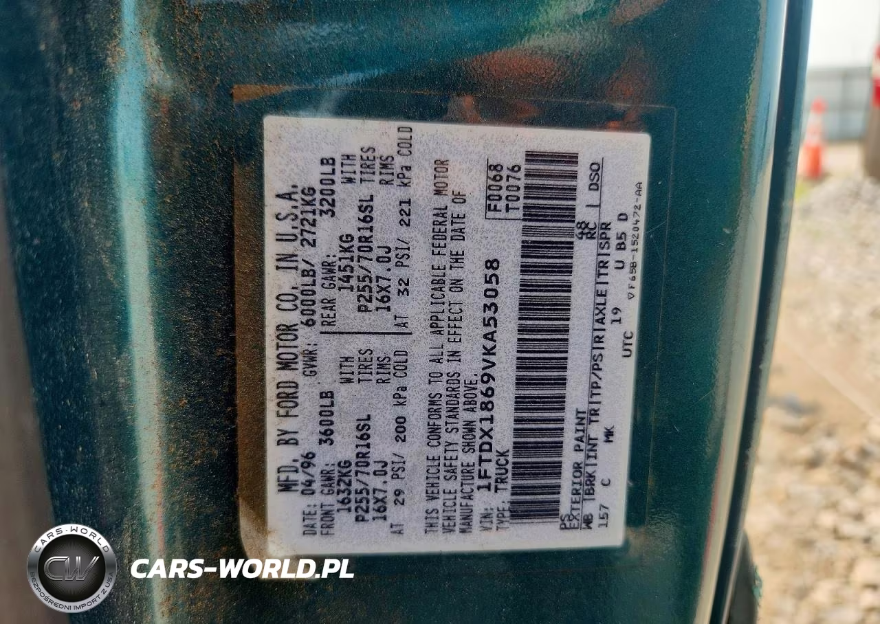1997 Ford F150 VIN:1FTDX1869VKA53058 - 12