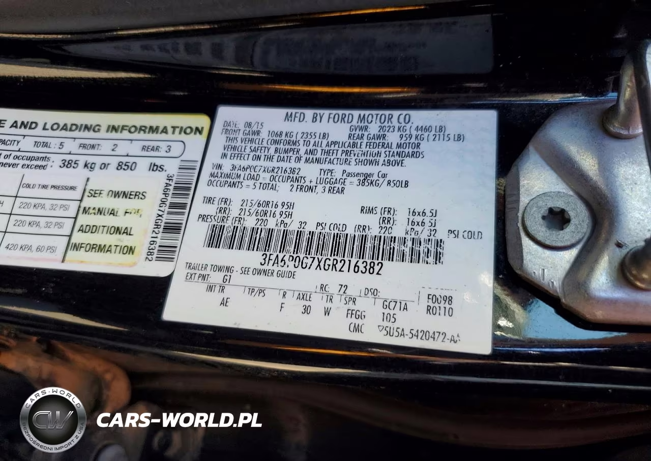 2016 Ford Fusion S VIN:3FA6P0G7XGR216382 - 12