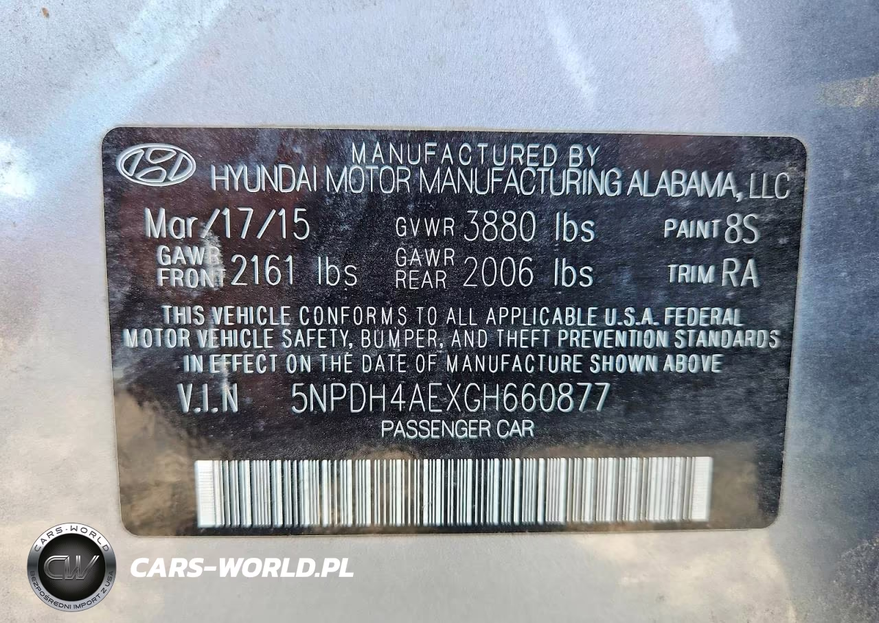 2016 Hyundai Elantra Se VIN:5NPDH4AEXGH660877 - 12