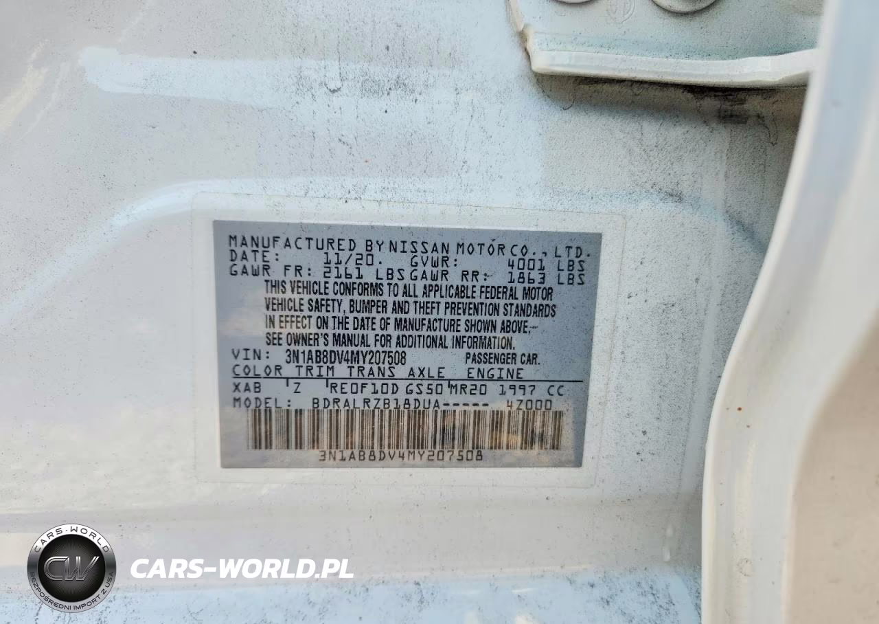 2021 Nissan Sentra Sr VIN:3N1AB8DV4MY207508 - 12