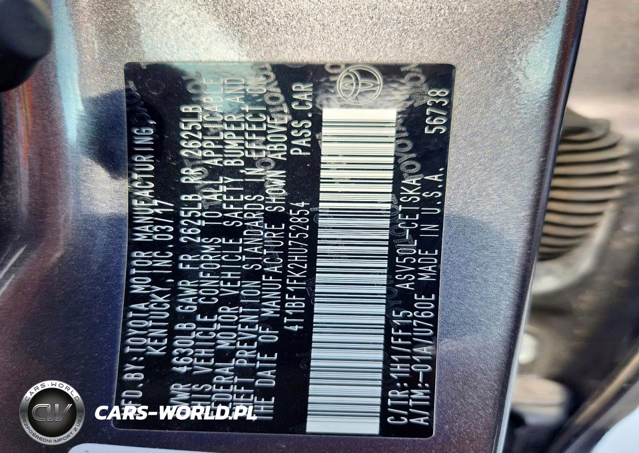 2017 Toyota Camry Se VIN:4T1BF1FK2HU752854 - 12