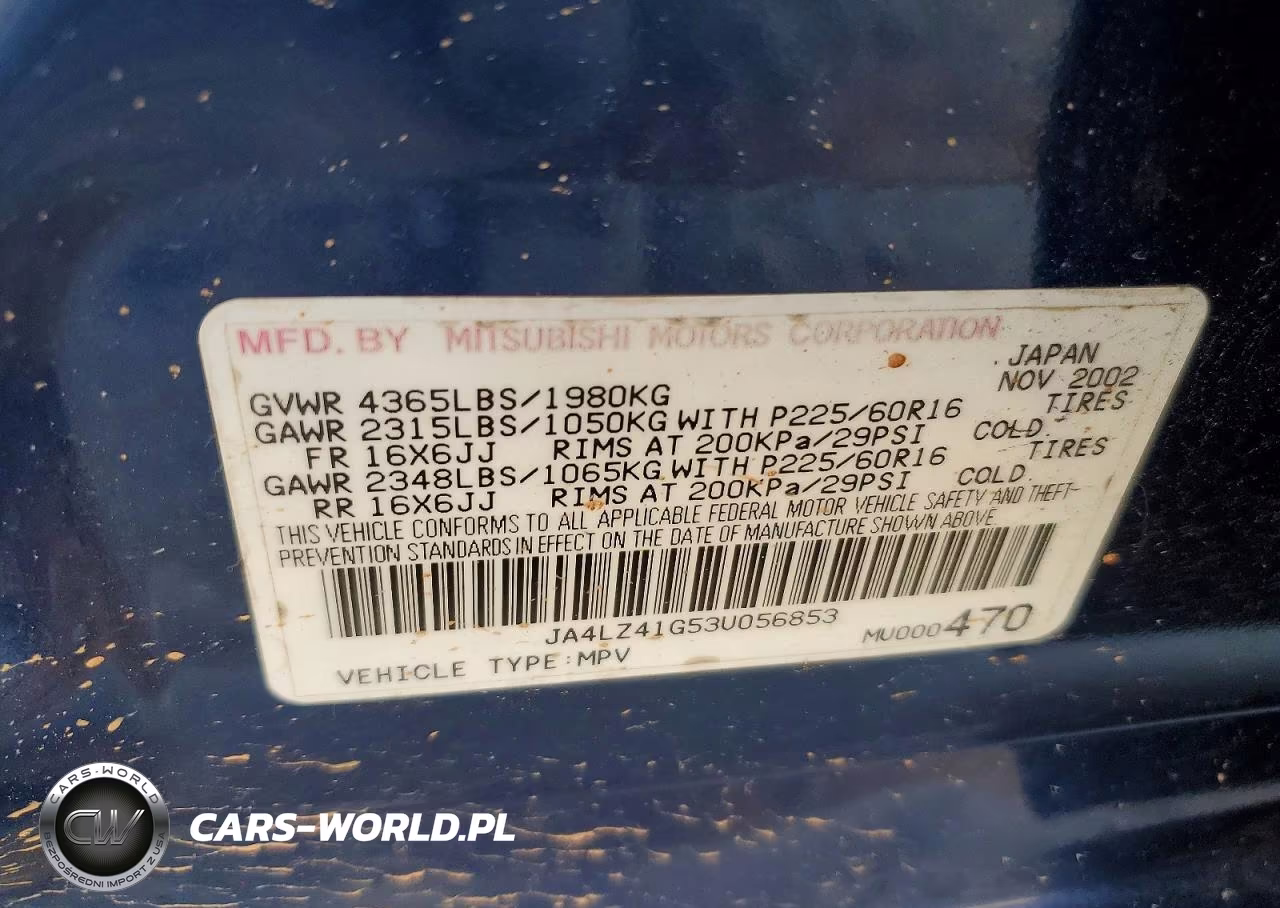 2003 Mitsubishi Outlander Xls VIN:JA4LZ41G53U056853 - 13