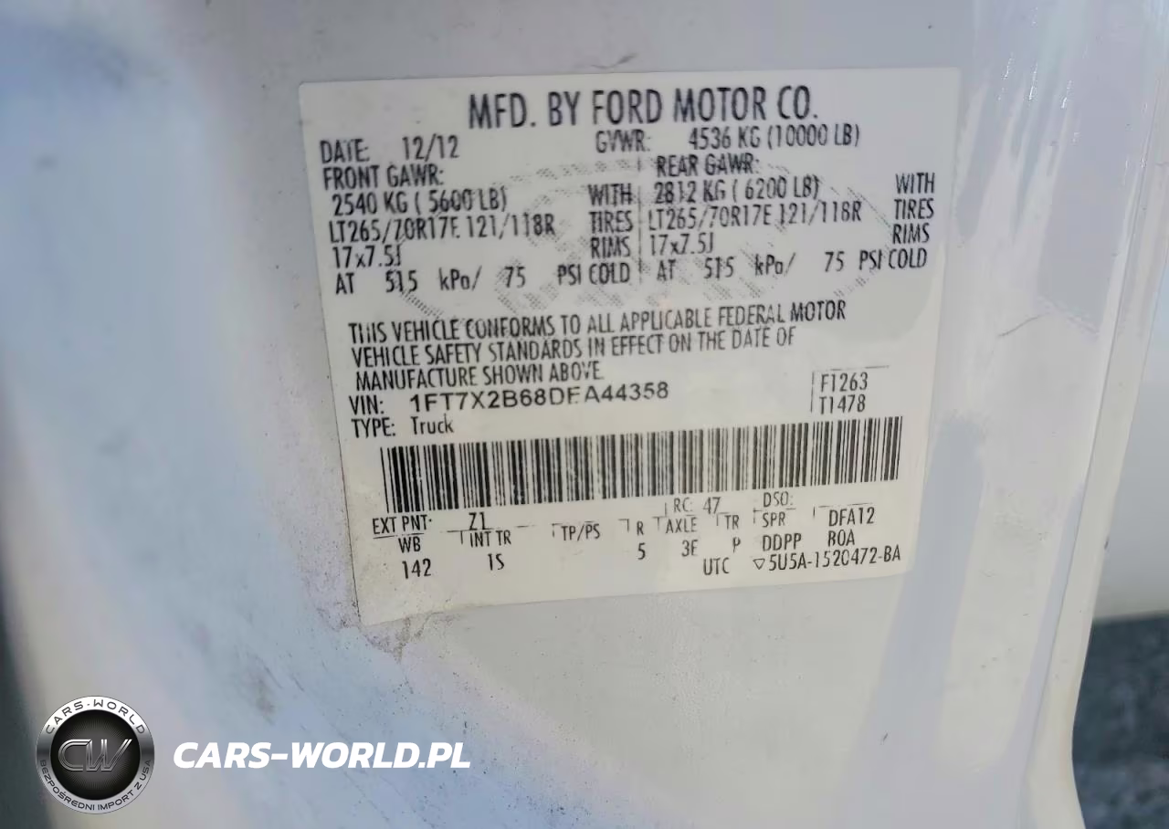 2013 Ford F250 Super Duty VIN:1FT7X2B68DEA44358 - 12