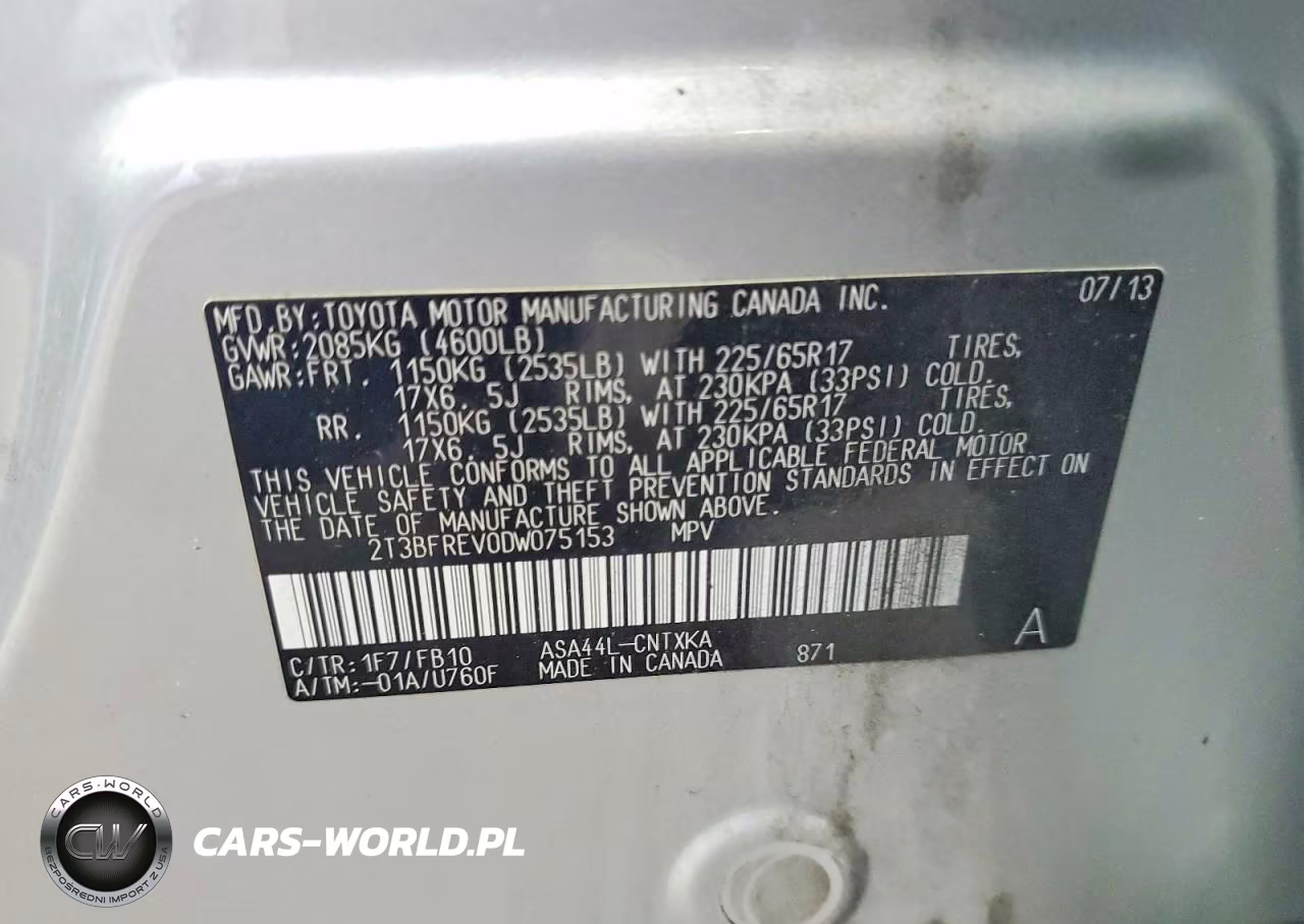 2013 Toyota Rav4 Le VIN:2T3BFREV0DW075153 - 13