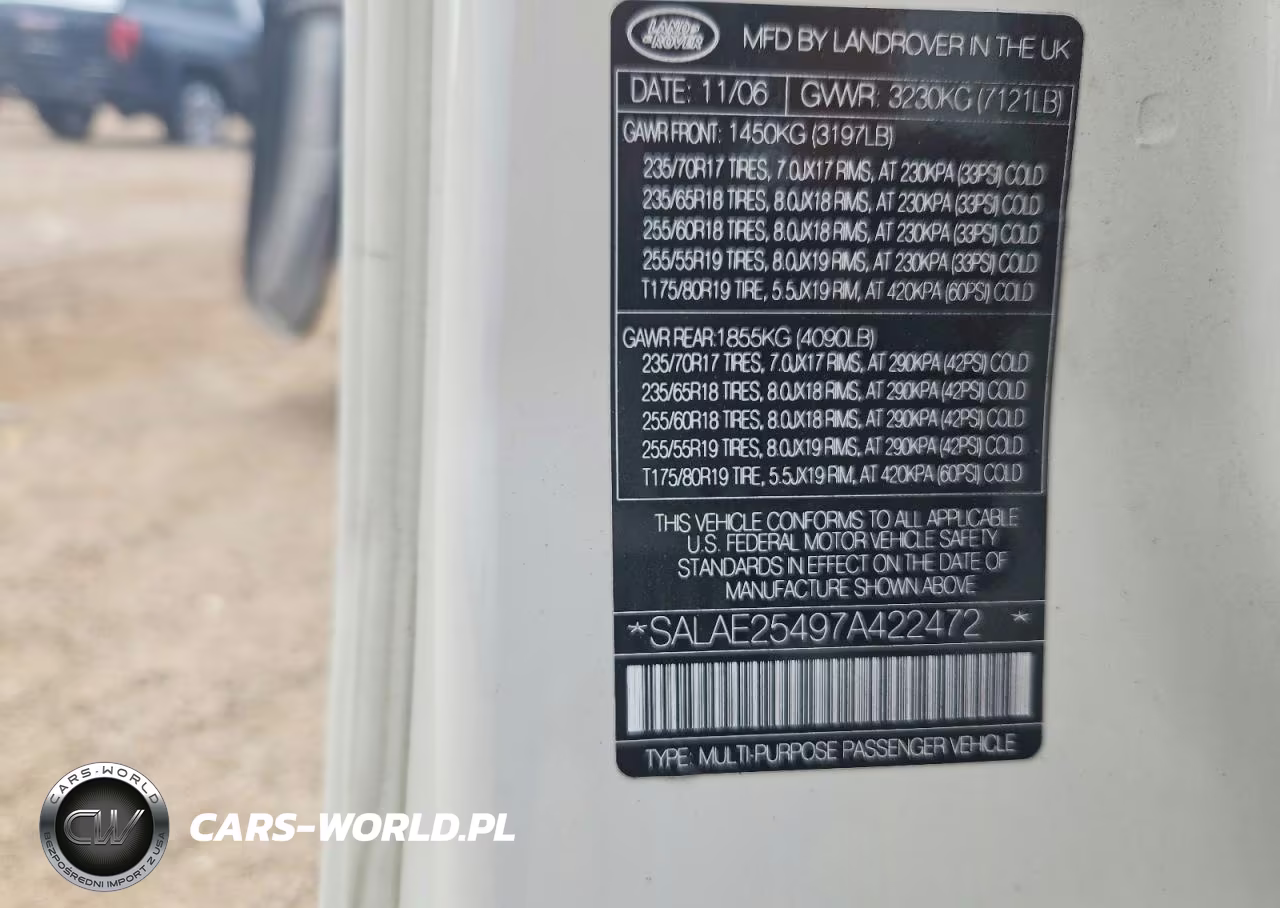 2007 Land Rover Lr3 Se VIN:SALAE25497A422472 - 12