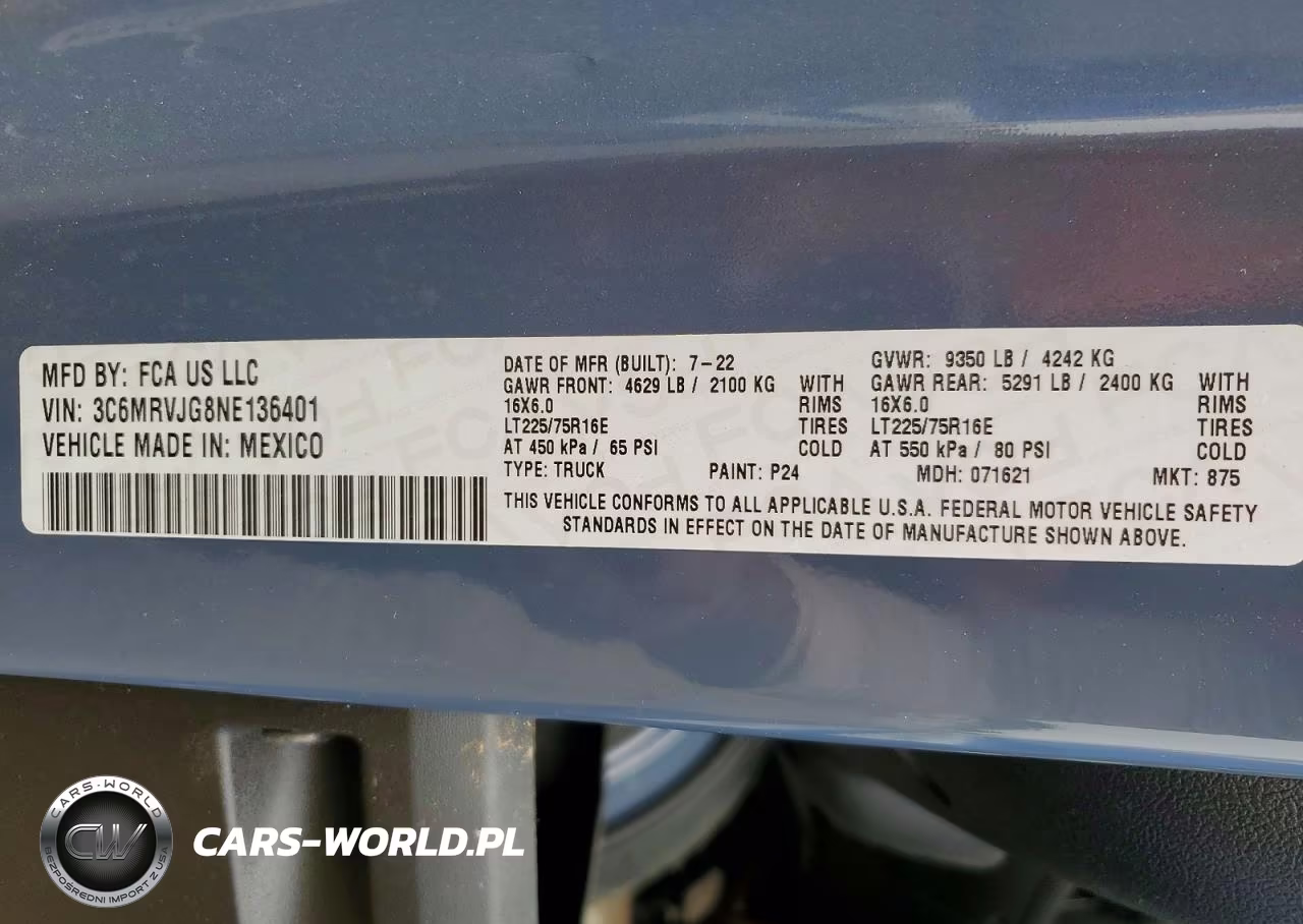 2022 Ram Promaster 3500 3500 High VIN:3C6MRVJG8NE136401 - 14
