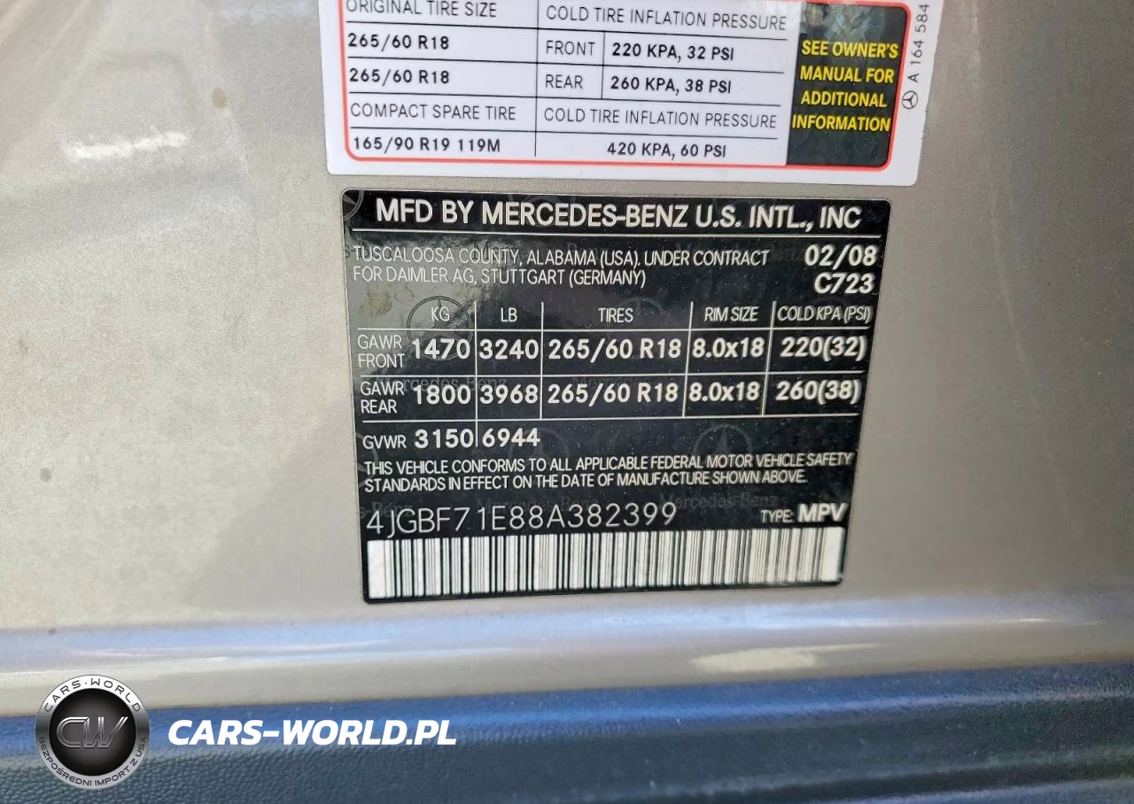 2008 Mercedes-Benz Gl 450 4Matic VIN:4JGBF71E88A382399 - 13