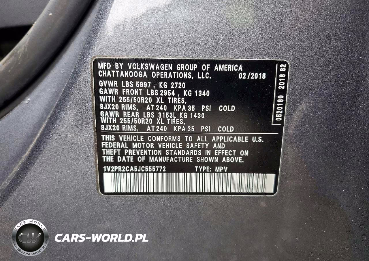2018 Volkswagen Atlas Se VIN:1V2PR2CA5JC555772 - 13