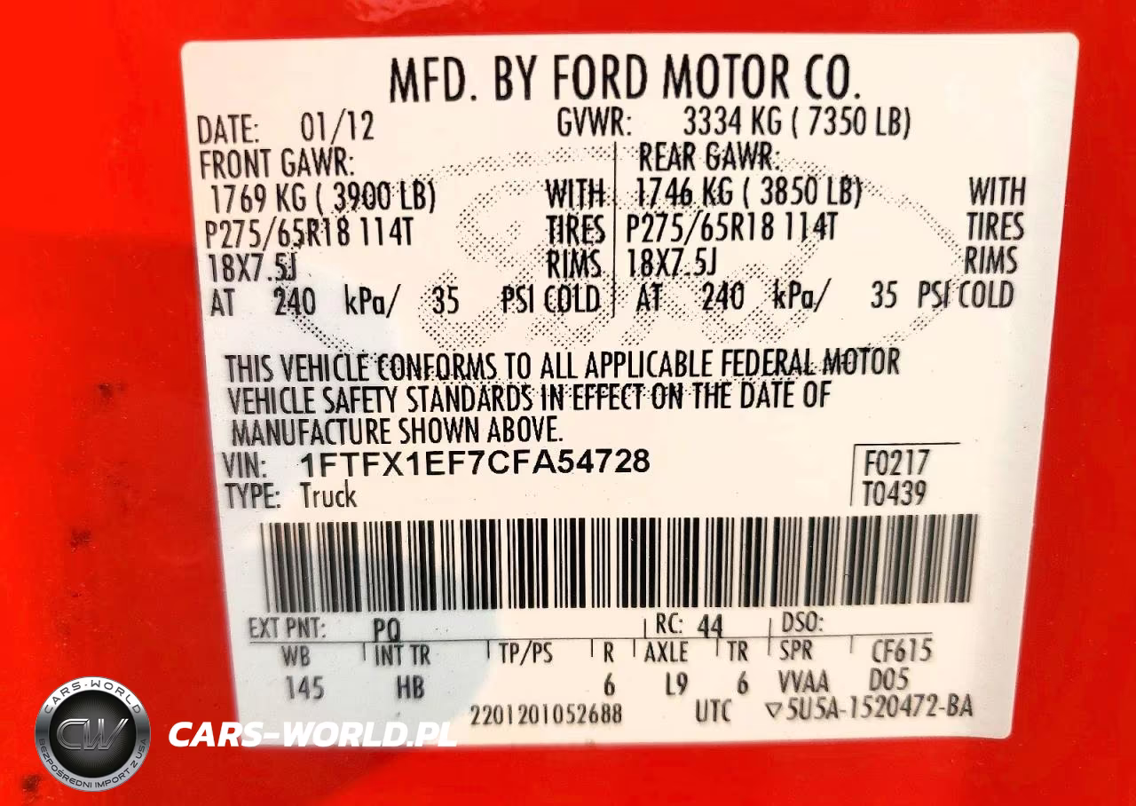 2012 Ford F150 Super Cab VIN:1FTFX1EF7CFA54728 - 12