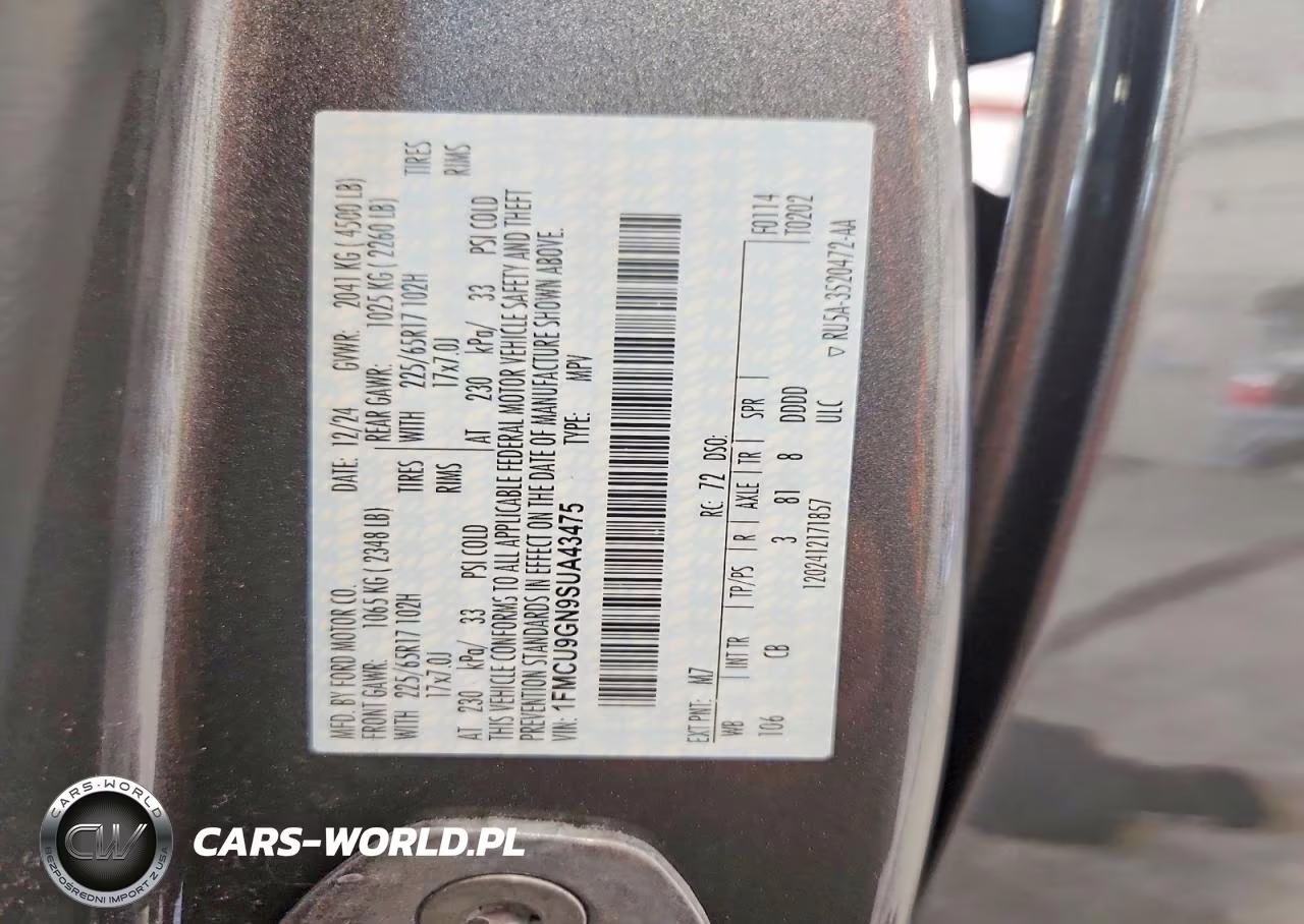 2025 Ford Escape Active VIN:1FMCU9GN9SUA43475 - 12