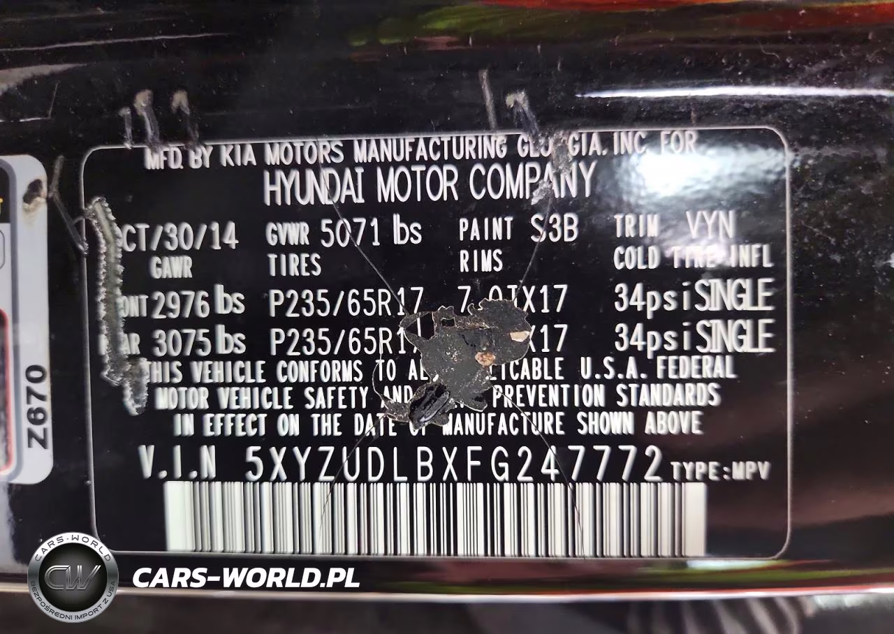 2015 Hyundai Santa Fe Sport 2.4L VIN:5XYZUDLBXFG247772 - 12