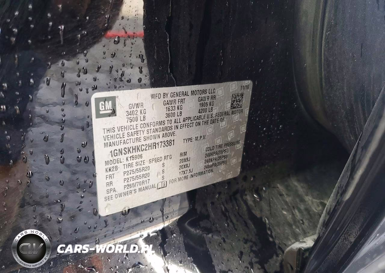 2017 Chevrolet Suburban K1500 Lt VIN:1GNSKHKC2HR173381 - 13
