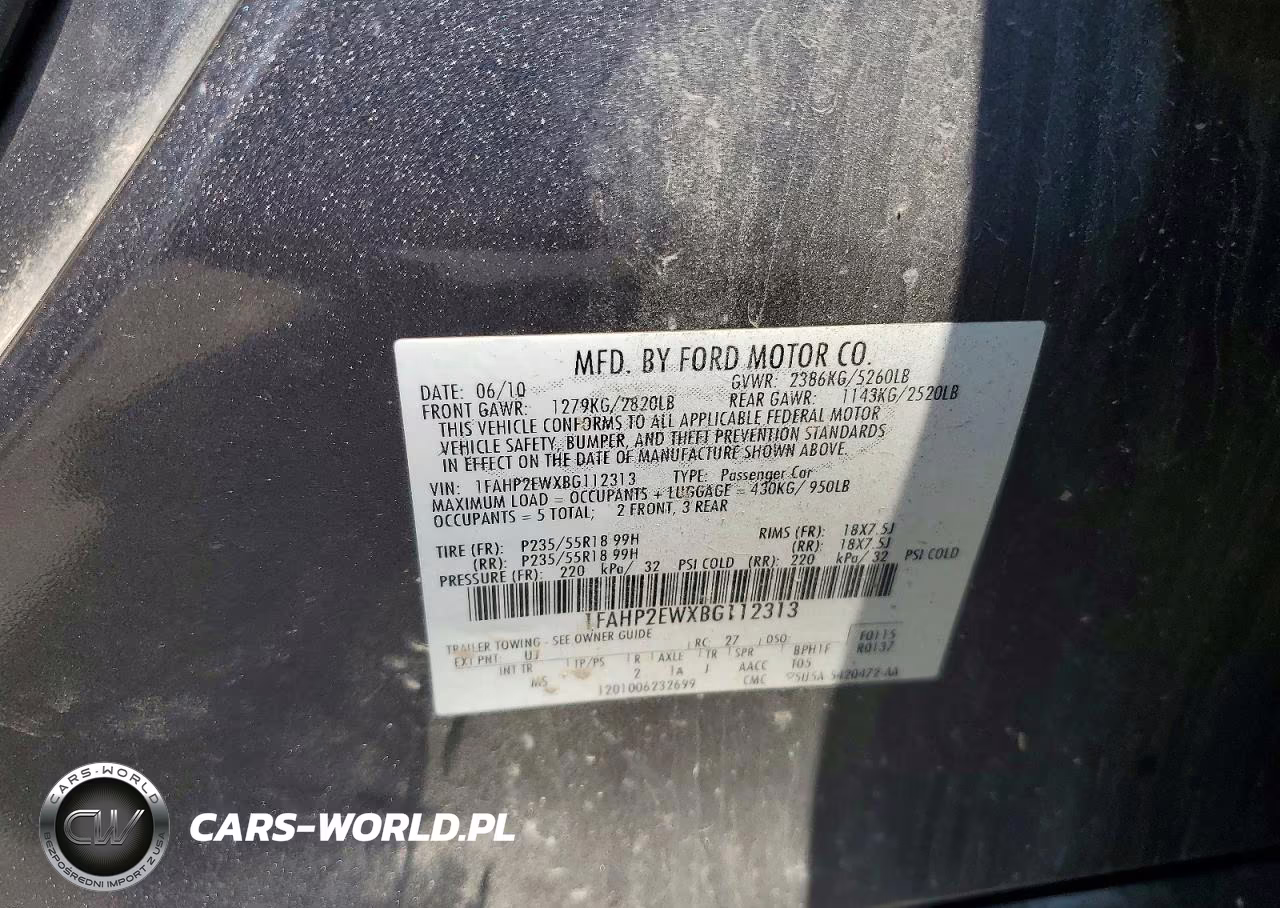 2011 Ford Taurus VIN:1FAHP2EWXBG112313 - 12