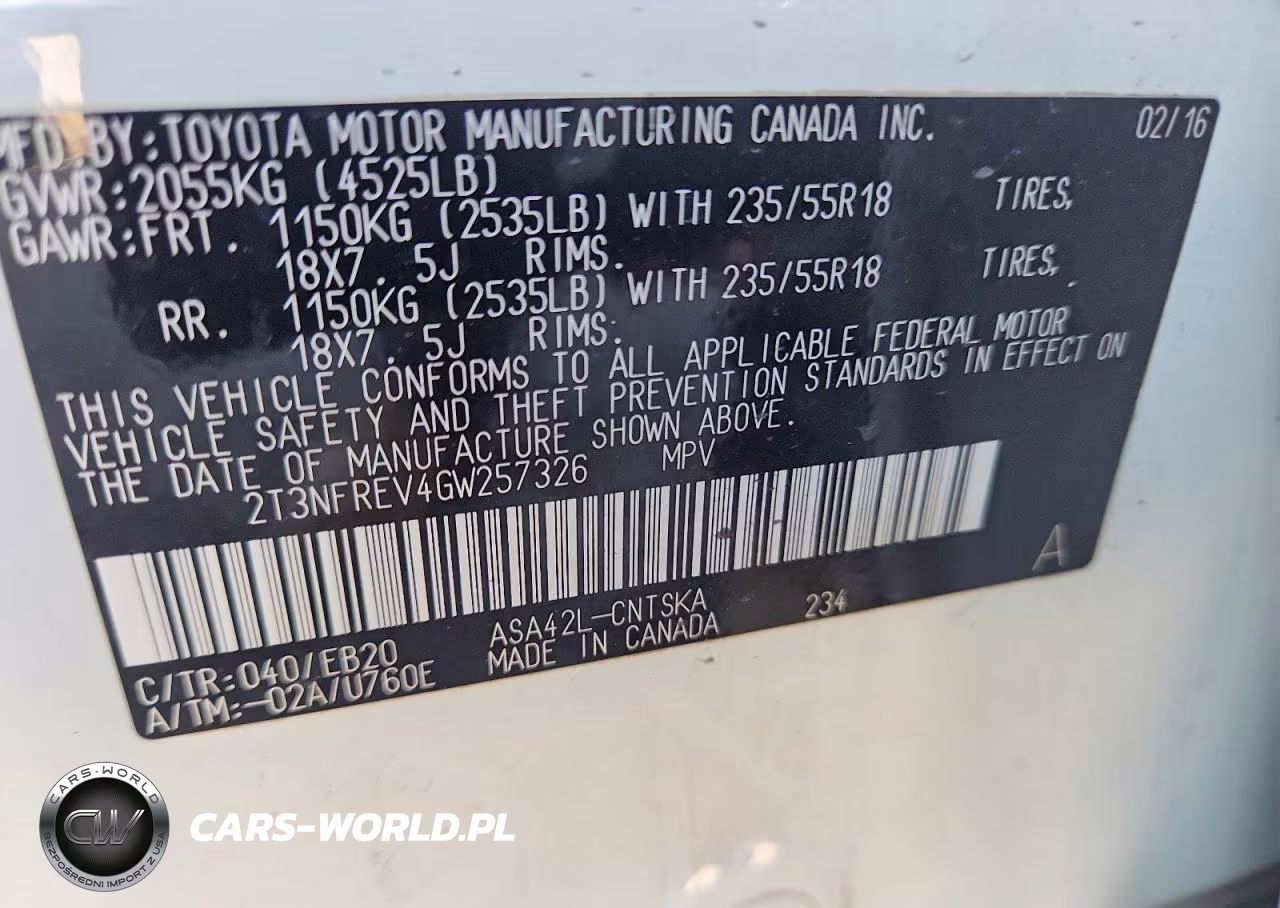 2016 Toyota Rav4 Se VIN:2T3NFREV4GW257326 - 13