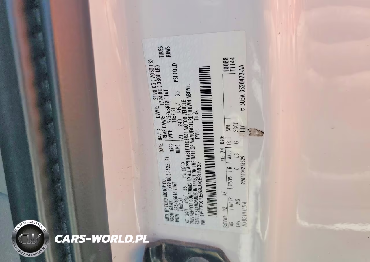 2018 Ford F150 Super Cab VIN:1FTFX1E58JKE31837 - 12