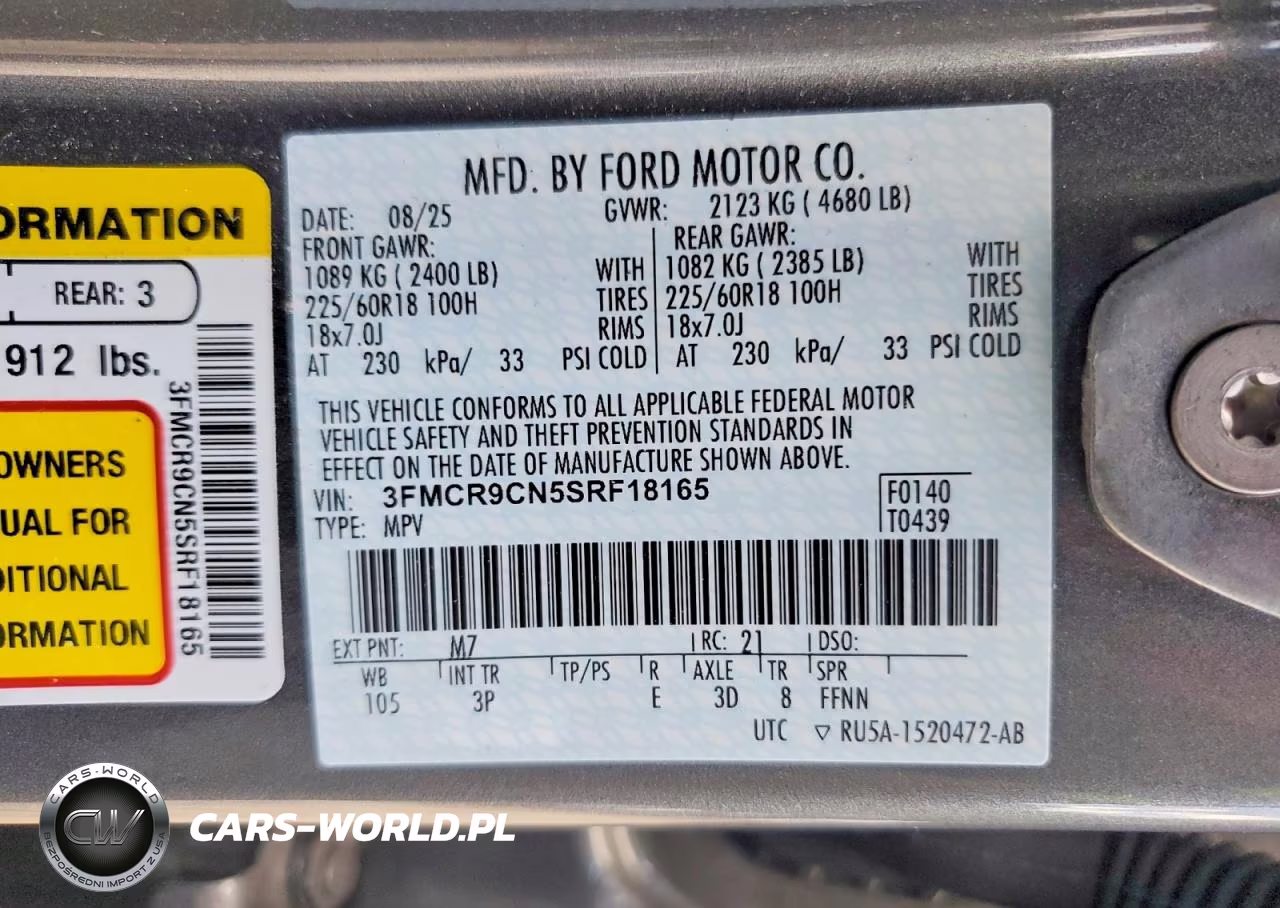 2025 Ford Bronco Sport Outer Banks VIN:3FMCR9CN5SRF18165 - 12