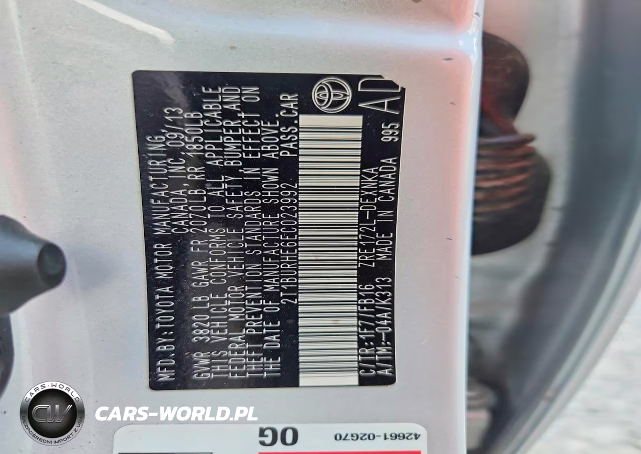 2014 Toyota Corolla Le VIN:2T1BURHE6EC023992 - 12