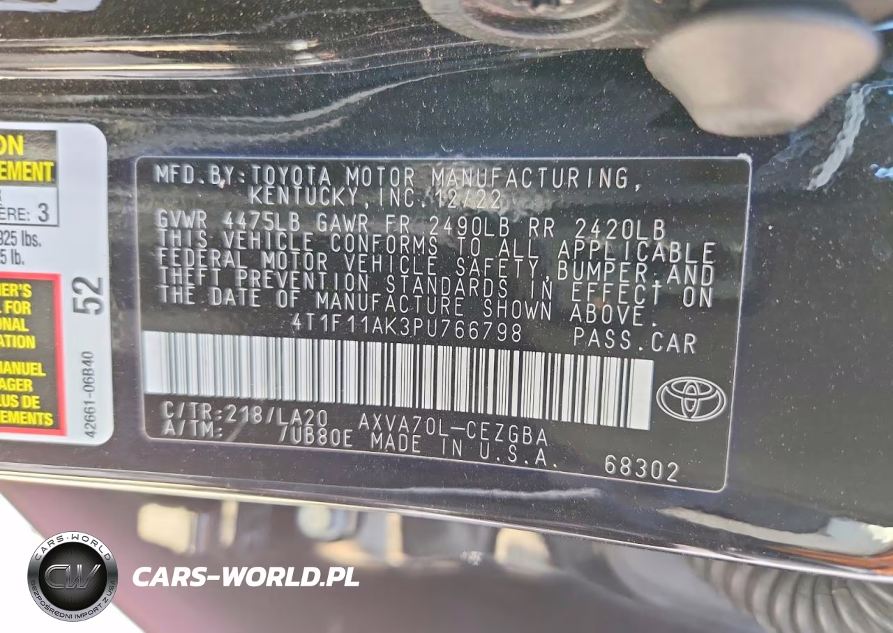 2023 Toyota Camry Xle VIN:4T1F11AK3PU766798 - 12