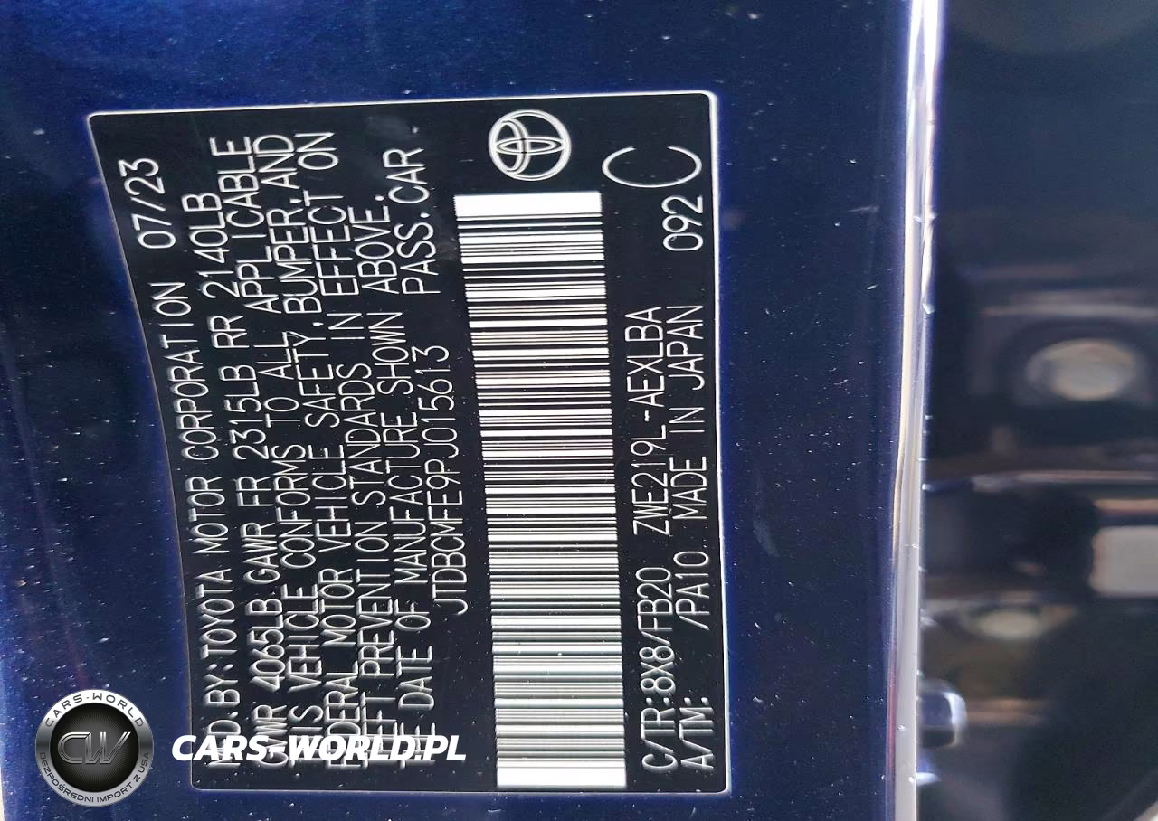 2023 Toyota Corolla Hybrid Le VIN:JTDBCMFE9PJ015613 - 12