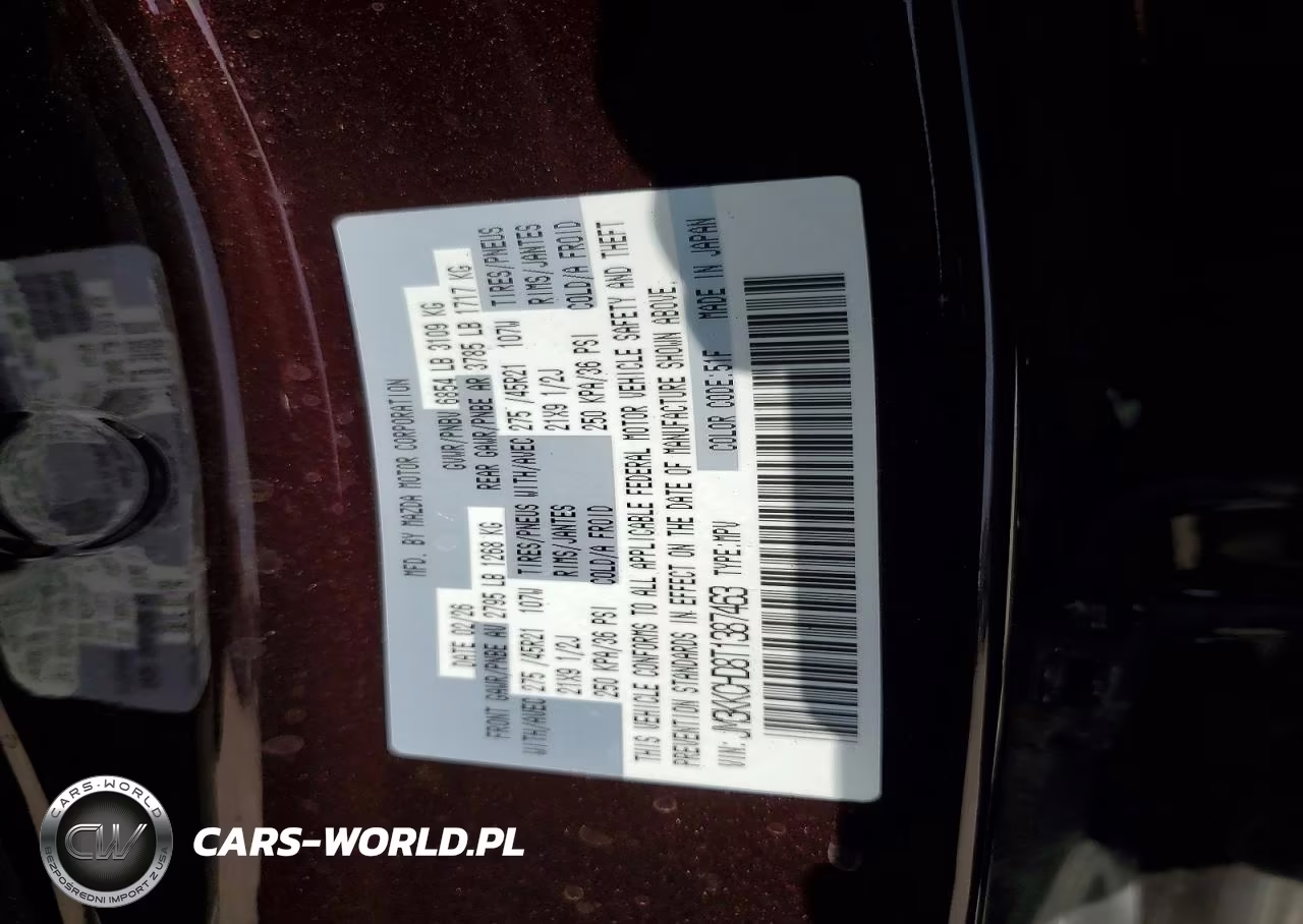 2026 Mazda Cx-90 Premium Sport VIN:JM3KKCHD8T1387463 - 13
