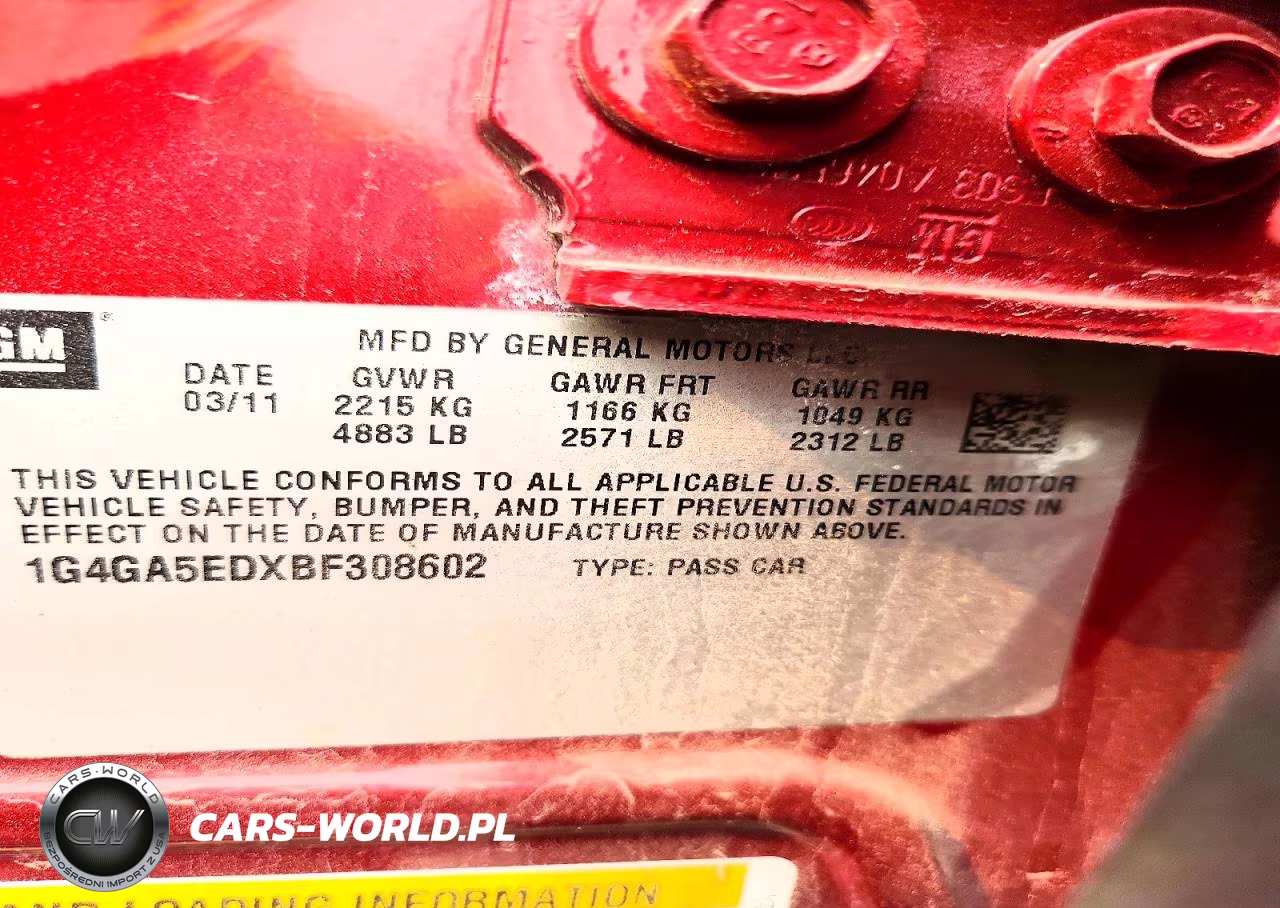 2011 Buick Lacrosse Cx VIN:1G4GA5EDXBF308602 - 12