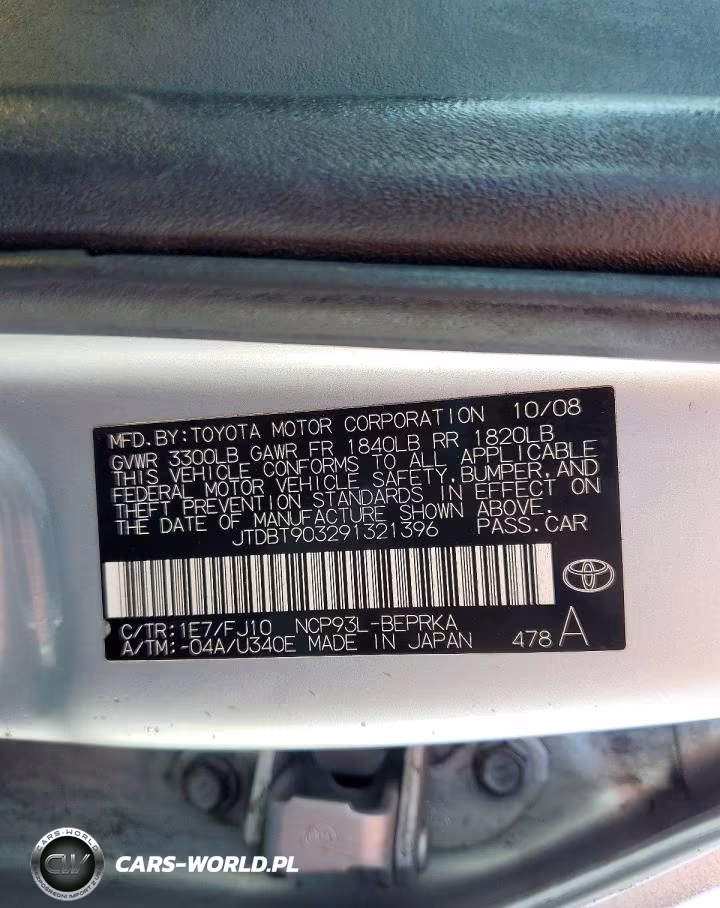 2009 Toyota Yaris Base VIN:JTDBT903291321396 - 12