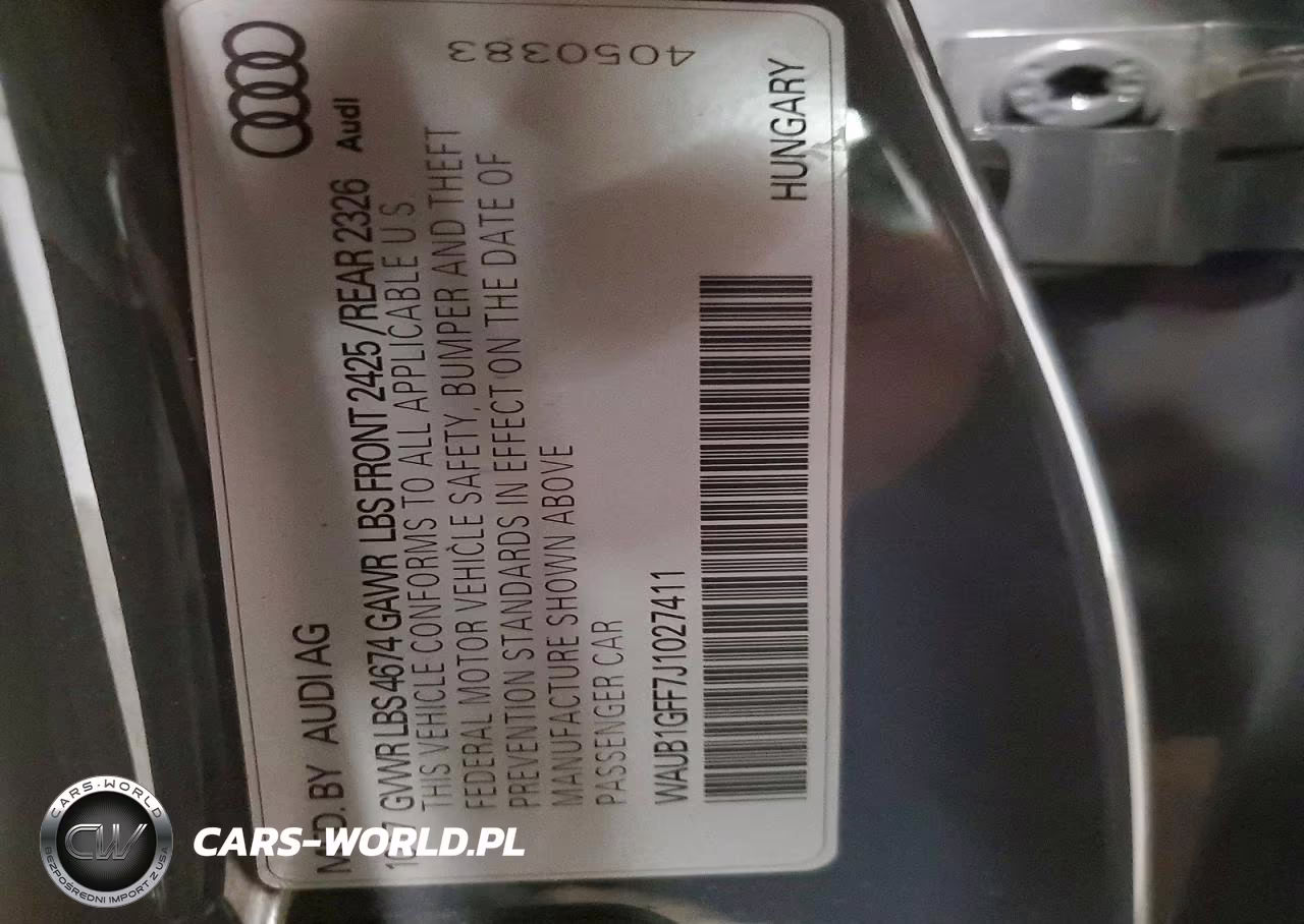 2018 Audi S3 Premium Plus VIN:WAUB1GFF7J1027411 - 12