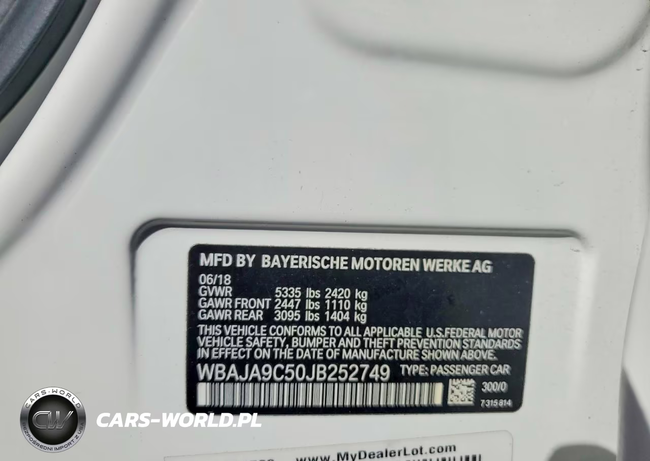 2018 BMW 530E VIN:WBAJA9C50JB252749 - 12