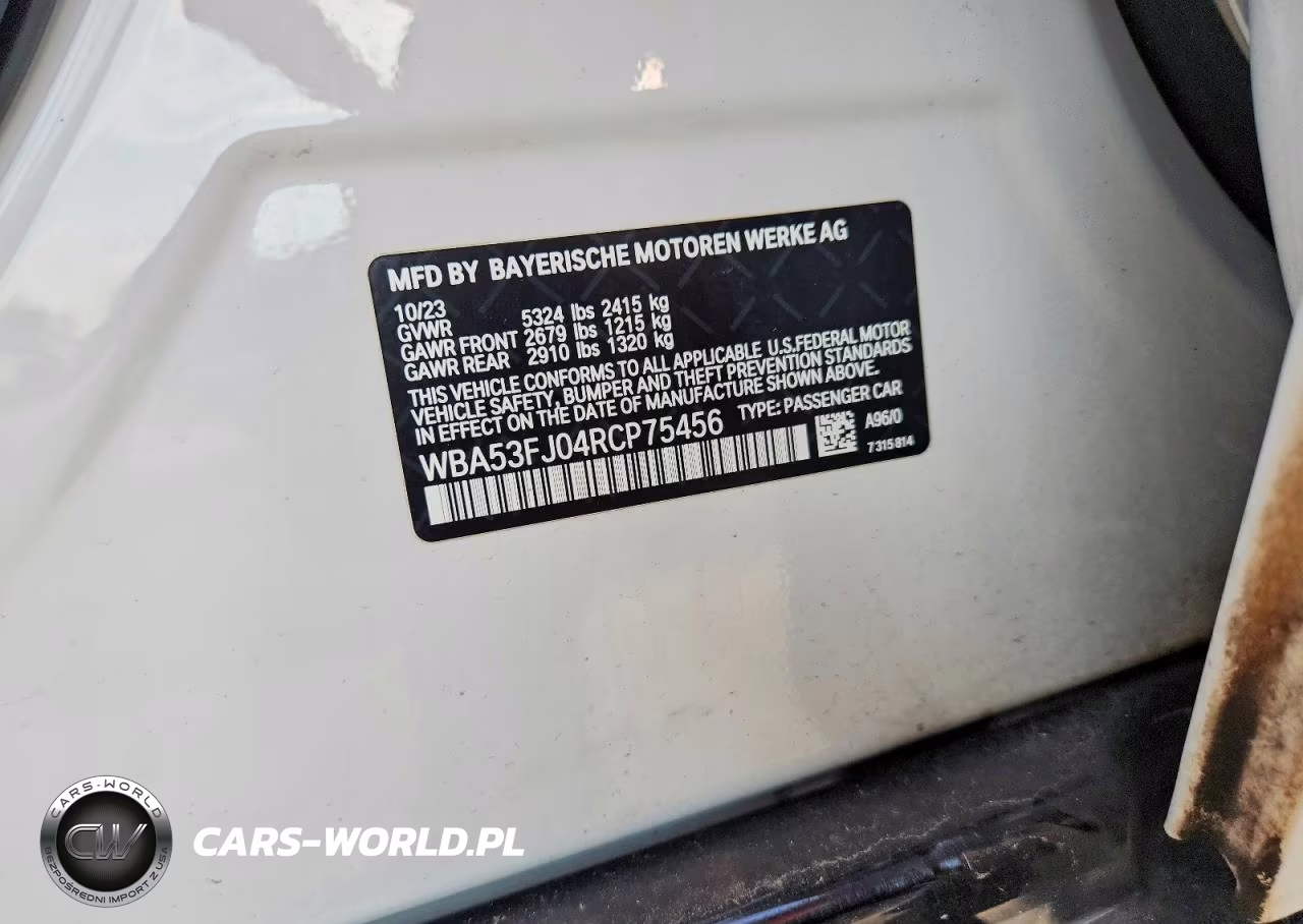 2024 BMW 530 Xi VIN:WBA53FJ04RCP75456 - 12