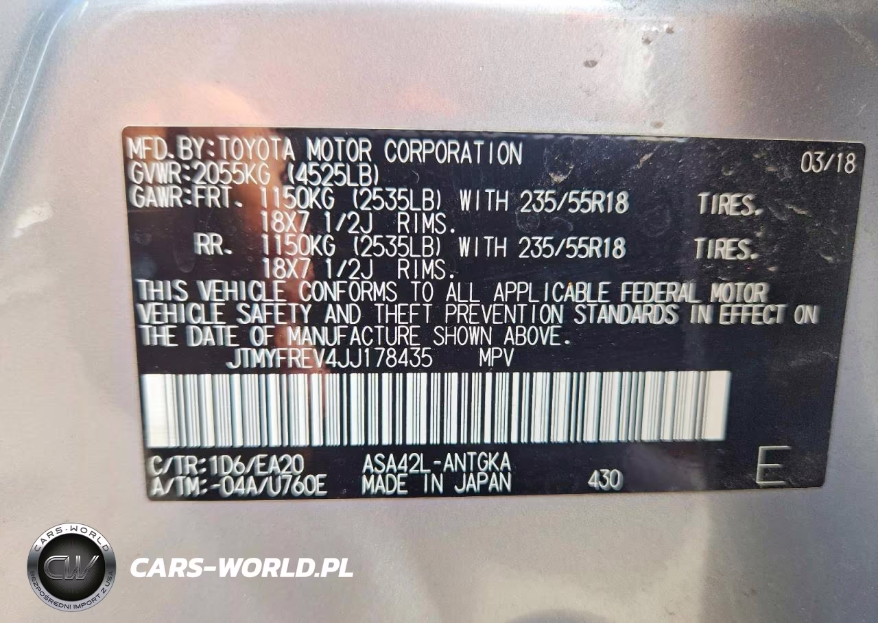 2018 Toyota Rav4 Limited VIN:JTMYFREV4JJ178435 - 12