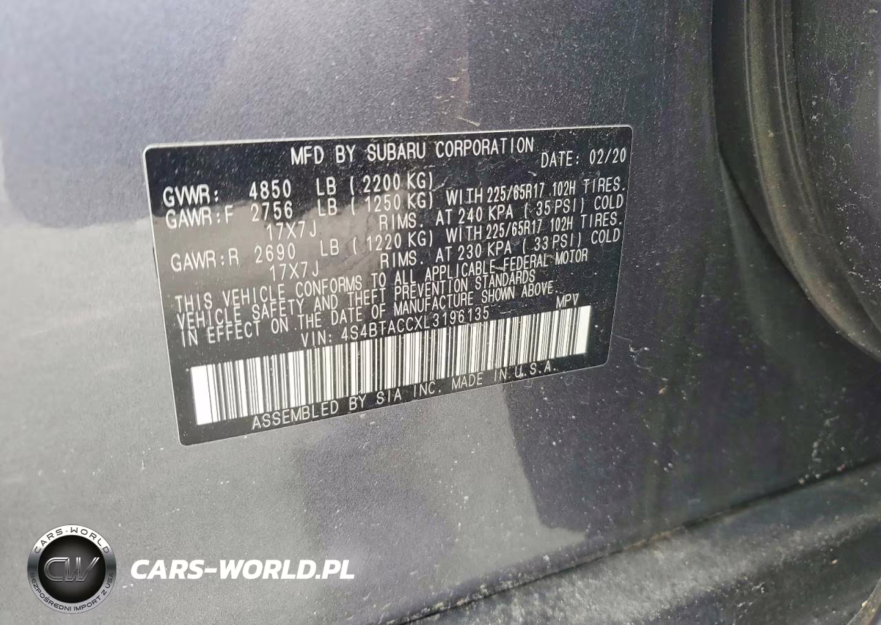 2020 Subaru Outback VIN:4S4BTACCXL3196135 - 13