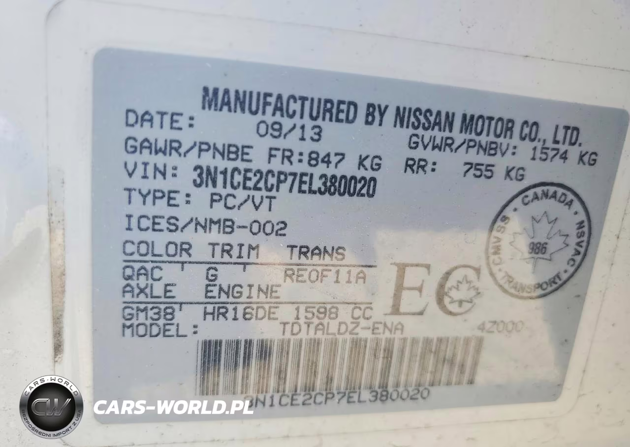 2014 Nissan Versa Note S VIN:3N1CE2CP7EL380020 - 12
