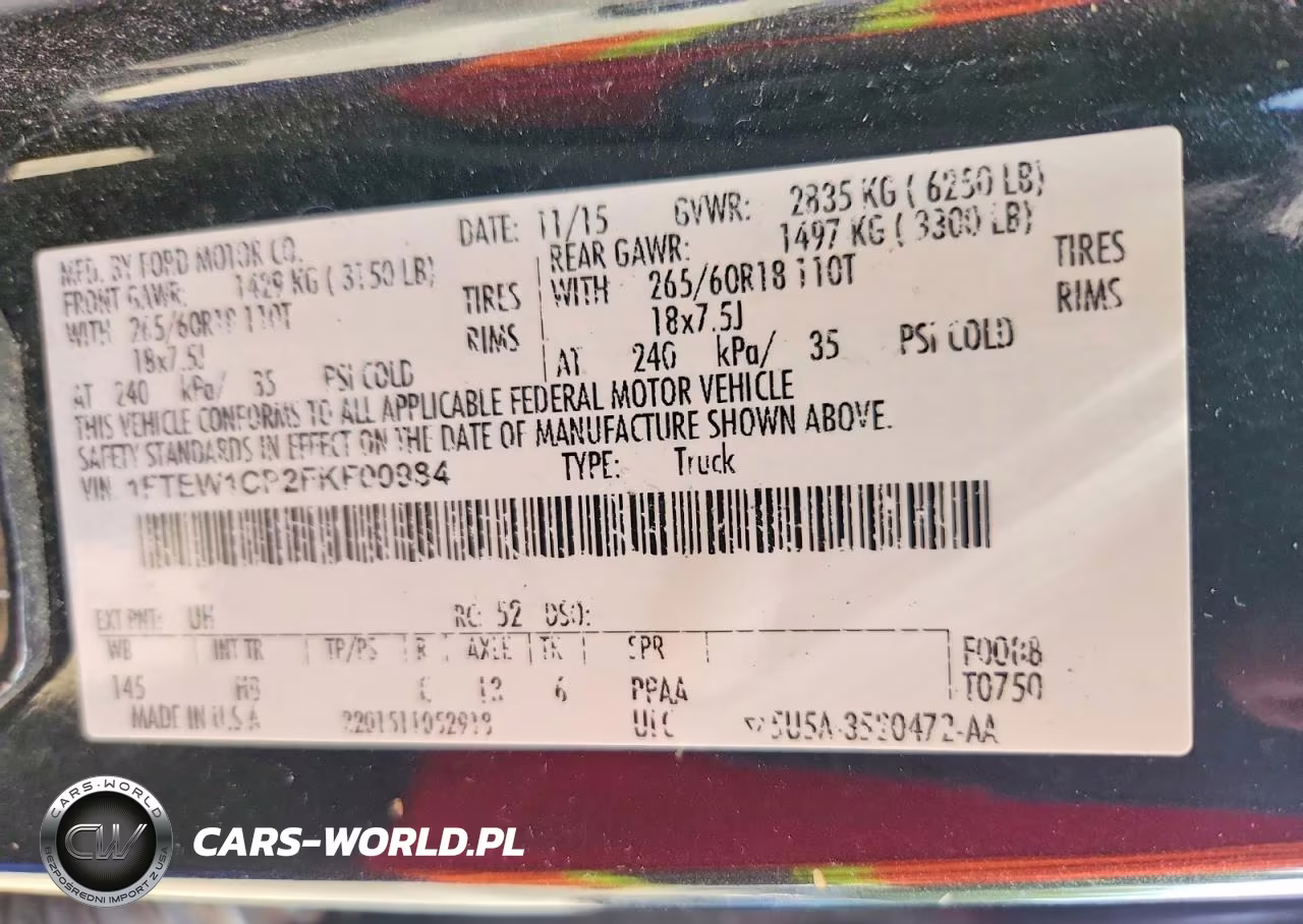 2015 Ford F150 Supercrew VIN:1FTEW1CP2FKF00984 - 12
