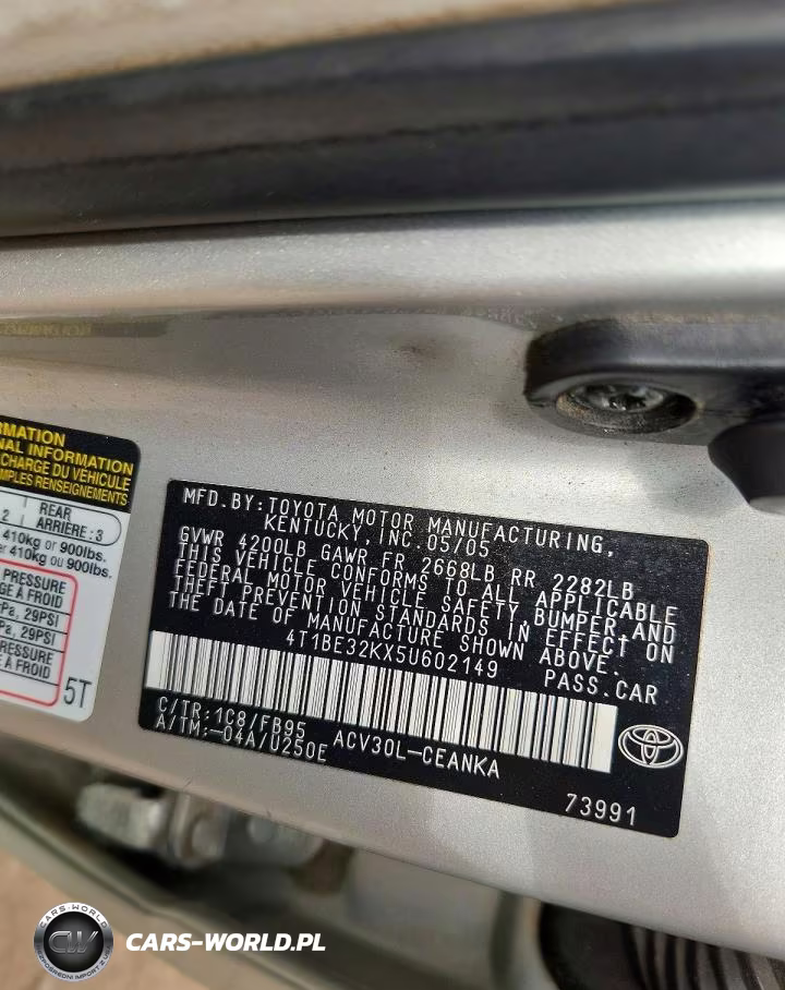 2005 Toyota Camry Standard VIN:4T1BE32KX5U602149 - 13