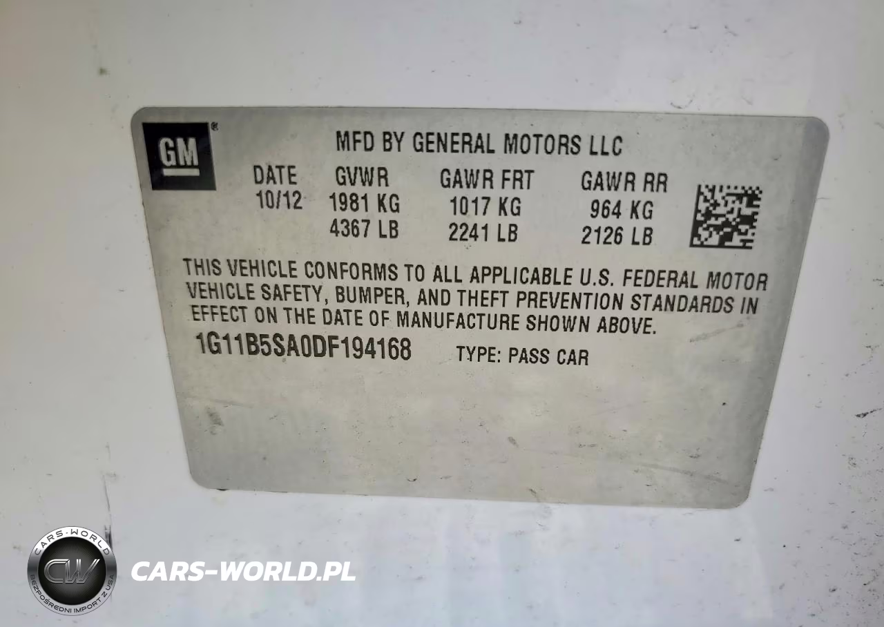 2013 Chevrolet Malibu Ls VIN:1G11B5SA0DF194168 - 12