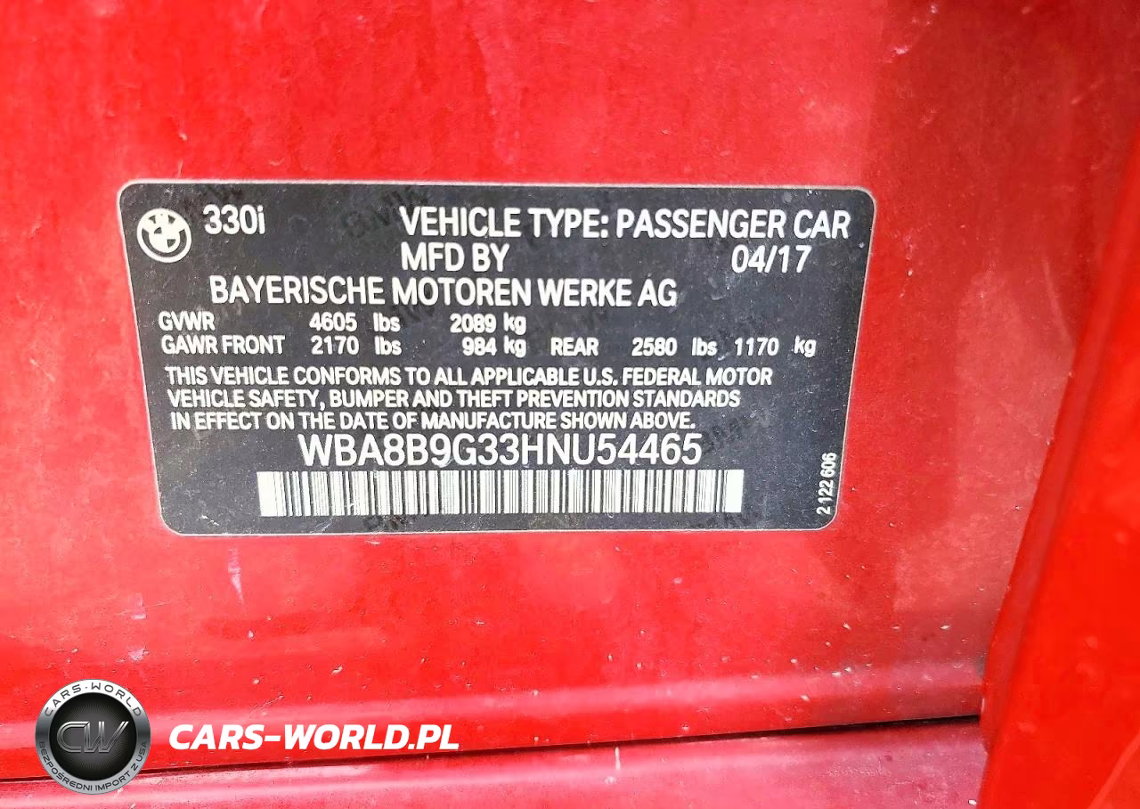 2017 BMW 330 I VIN:WBA8B9G33HNU54465 - 12