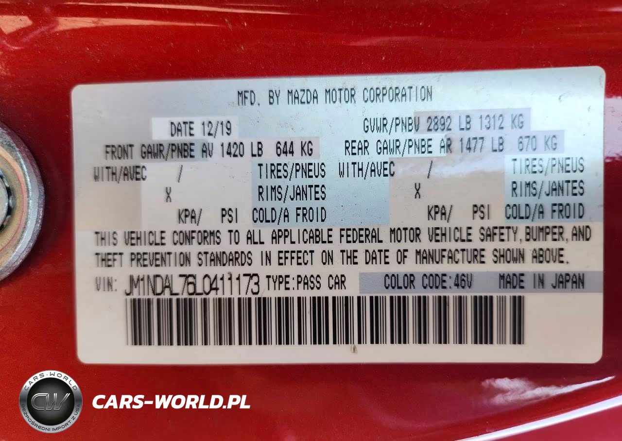 2020 Mazda Mx-5 Miata Club VIN:JM1NDAL76L0411173 - 12