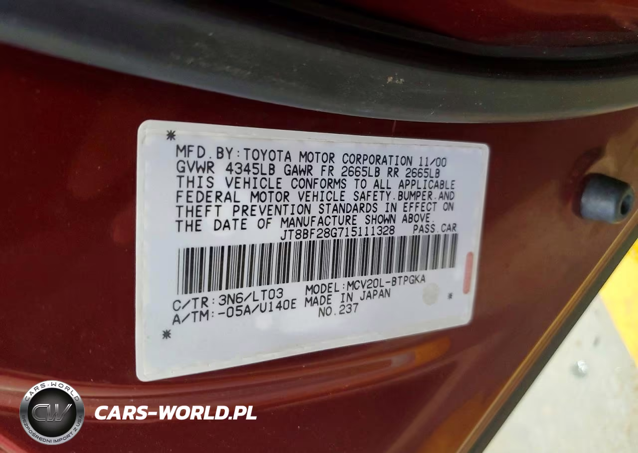 2001 Lexus Es 300 VIN:JT8BF28G715111328 - 12