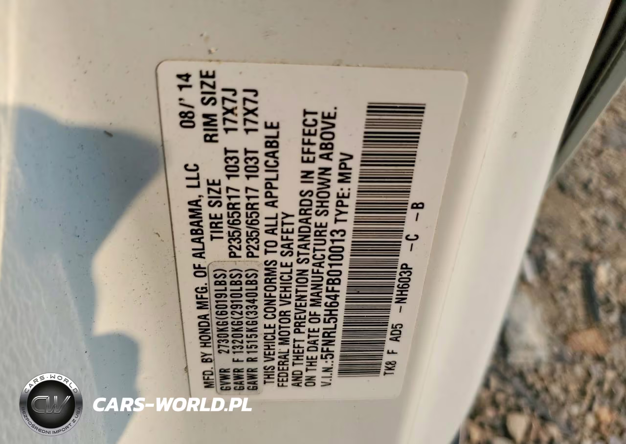 2015 Honda Odyssey Exl VIN:5FNRL5H64FB010013 - 13