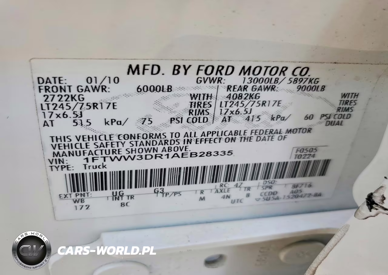 2010 Ford F350 Super Duty VIN:1FTWW3DR1AEB28335 - 12