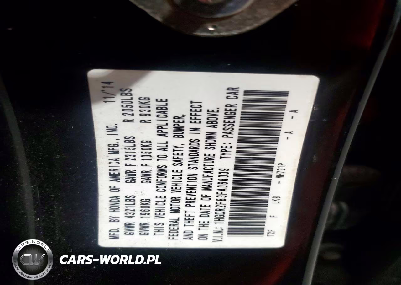 2015 Honda Accord Exl VIN:1HGCR2F83FA066039 - 12
