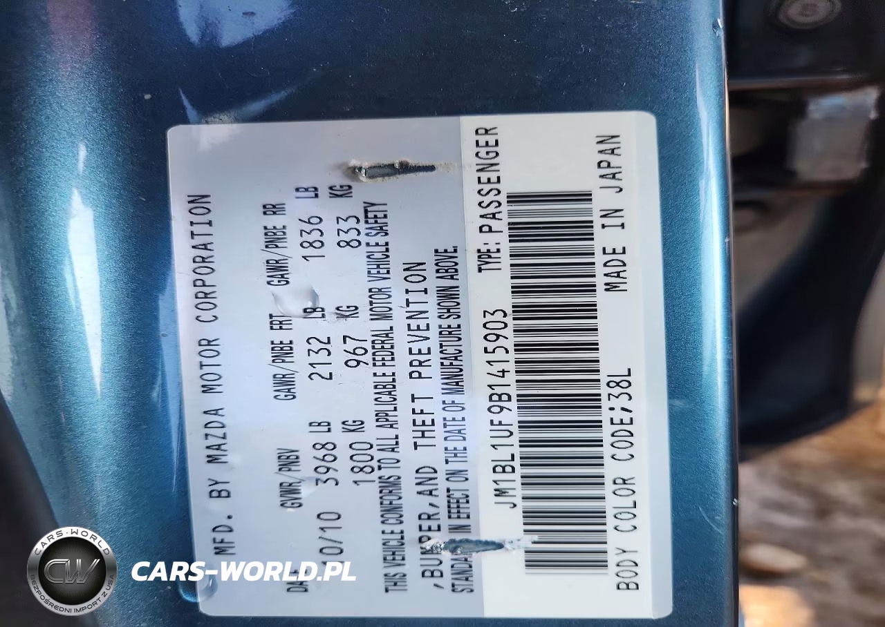 2011 Mazda 3 I VIN:JM1BL1UF9B1415903 - 12