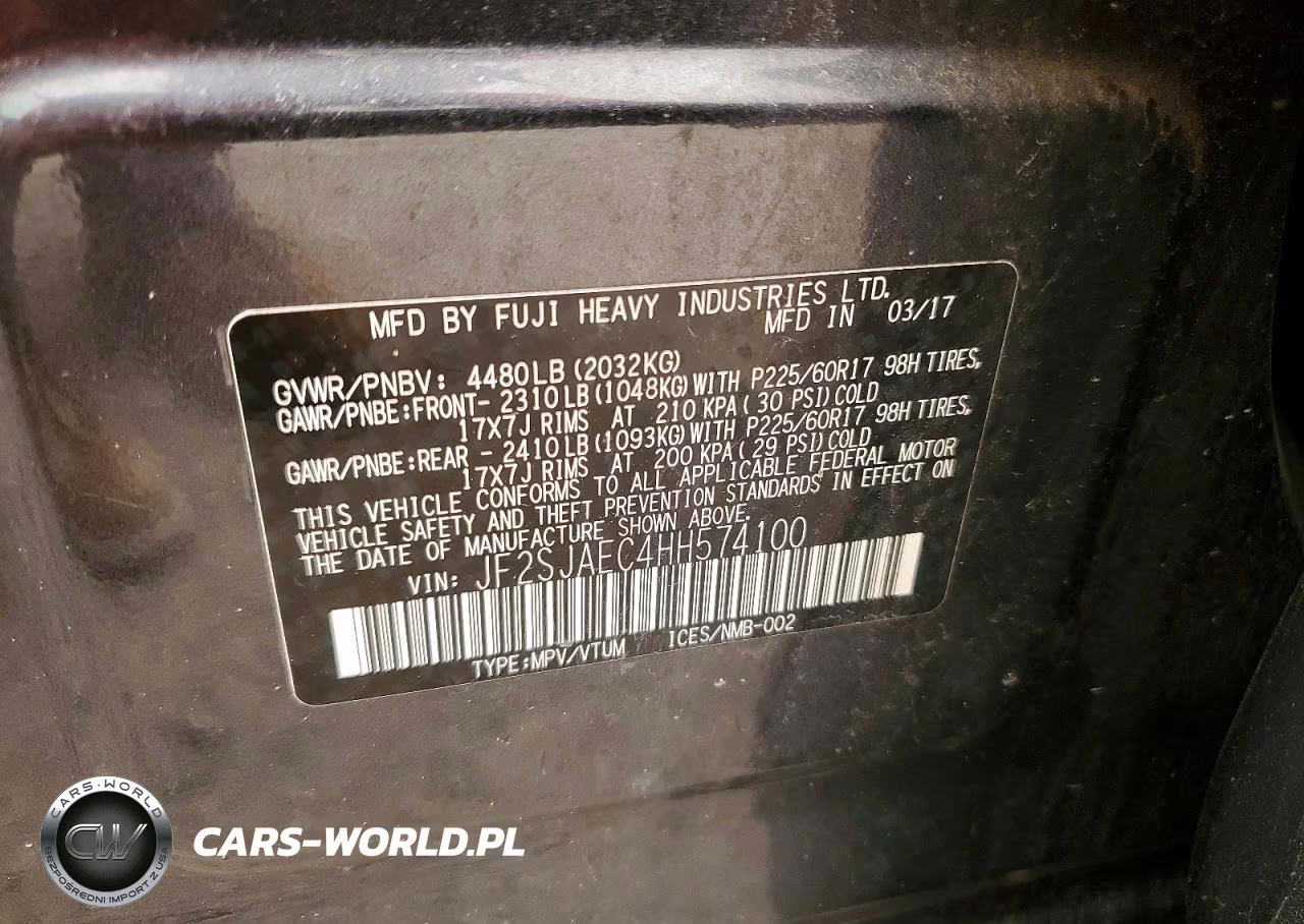 2017 Subaru Forester 2.5I Premium VIN:JF2SJAEC4HH574100 - 14